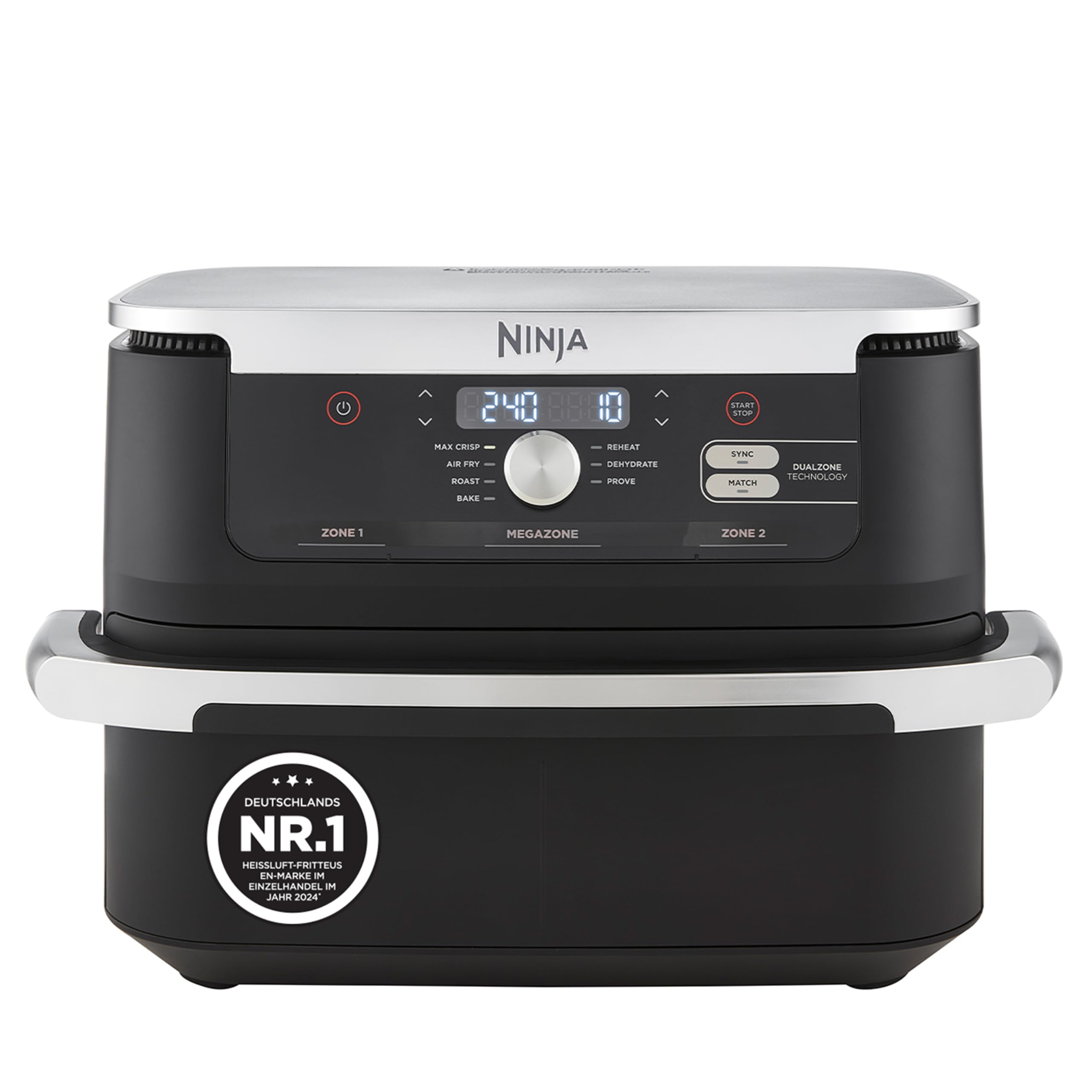 Ninja Foodi FlexDrawer Dual Zone Air Fryer, Air Fryer with 10.4 Compartment and Removable Divider, Non-Stick Coating, Dishwasher Safe Basket, 7-in-1, Black AF500EU