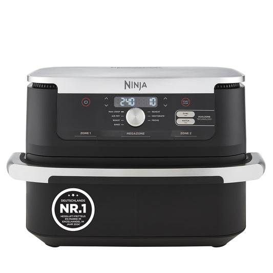 Ninja Foodi FlexDrawer Dual Zone Air Fryer, Air Fryer with 10.4 Compartment and Removable Divider, Non-Stick Coating, Dishwasher Safe Basket, 7-in-1, Black AF500EU