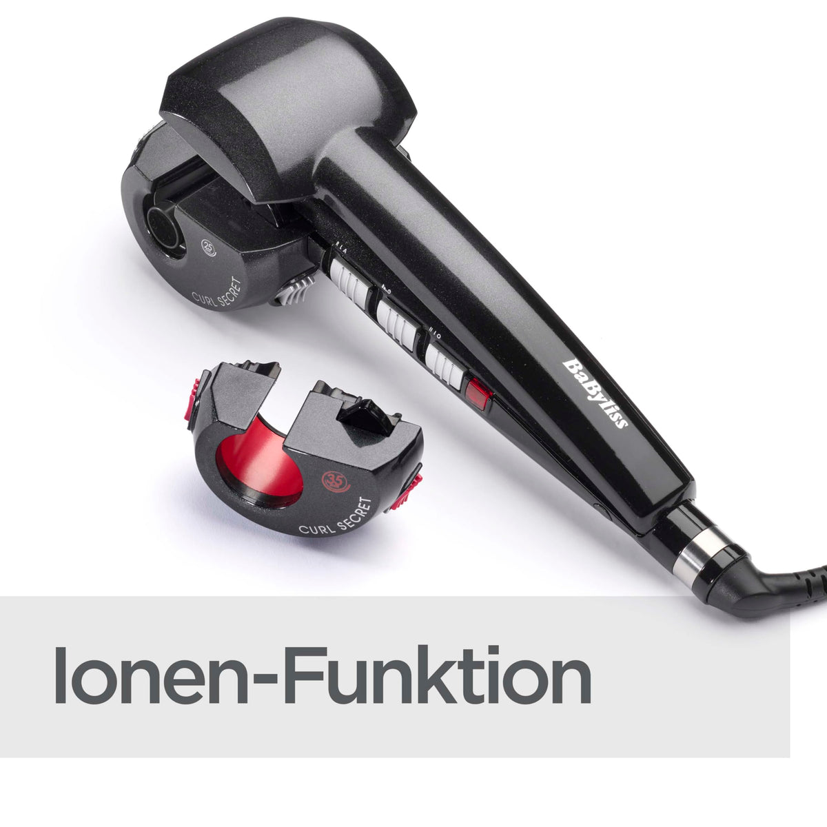 BaByliss Curl Secret - Ionic 2 Automatic Curling Iron, 2 interchangeable attachments, temperatures from 190-230°C, black, 25-35mm diameter, C1300E