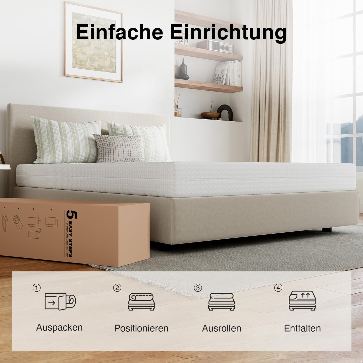 Novilla mattress H3/H4 7-zone cold foam mattress 140x200 | Various sizes & heights | Breathable cover, washable at 60° Oeko-Tex & CertiPUR-US Certified | Roll mattress 18 cm - N-B-M01909-18-140L-EU-N2