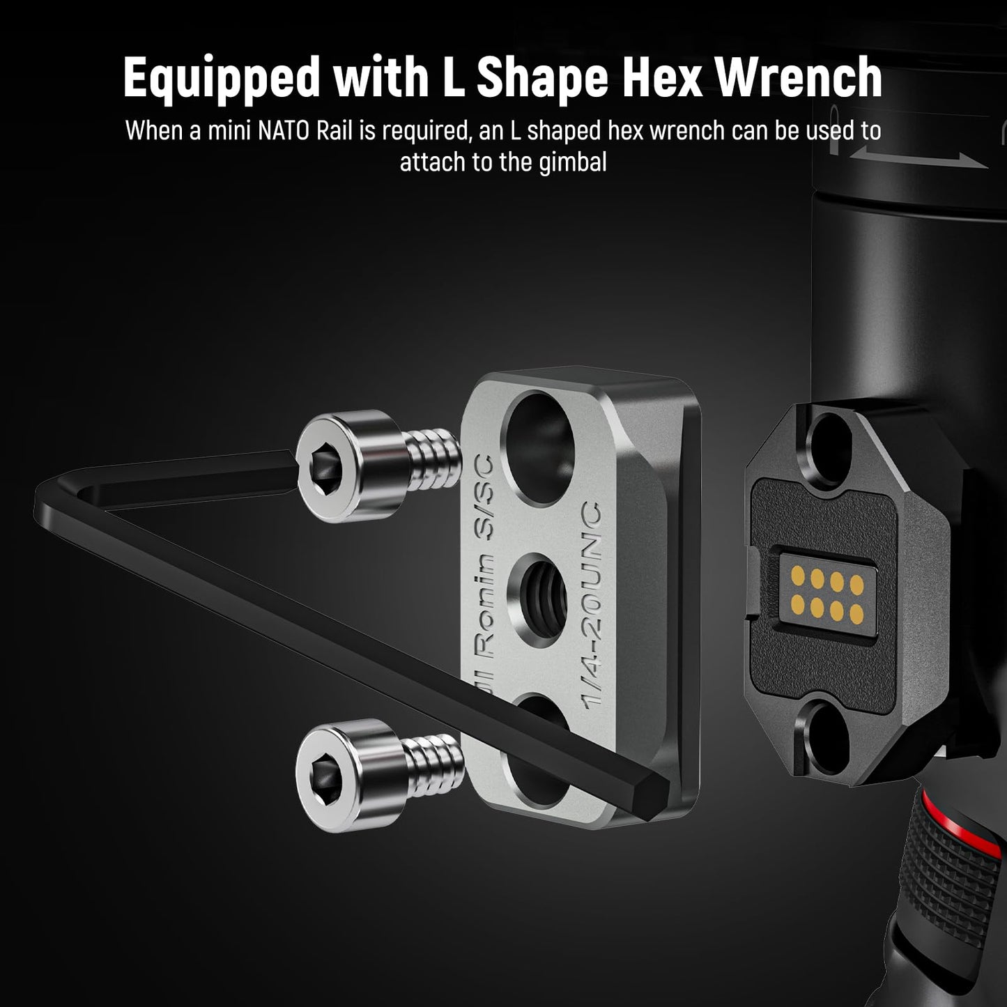 NEEWER NATO monitor mount for RS Gimbal, 360° rotating field monitor mount with NATO clamp and 1/4" thread, compatible with DJI RS5, RS4, RS4PRO, RS3, RS3PRO, RS2, RSC2, RoninS, RoninSC, GA021 - 10105014