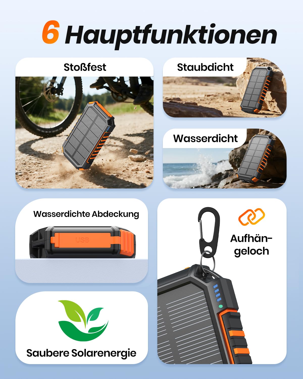 20000mah Wireless Solar Power Bank - A ADDTOP 22.5W Fast Portable Charger with 2 Built-in Cables & 2 Flashlights, External Battery with USB-C LED Flashlights for Cell Phones, Tablets and Camping - T11PWX