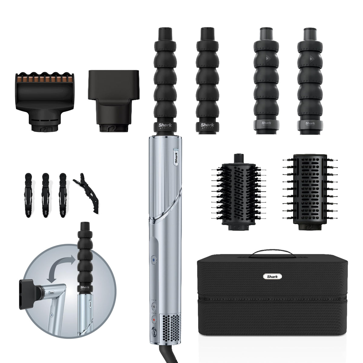 Shark FlexStyle Ediție Limitată Albastru Glacial 6-in-1 Styler de Păr, HD476WHEU