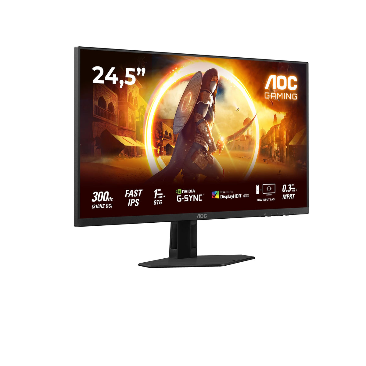 AOC 25G4SRE Monitor de Gaming FHD de 25 inch, 310Hz, Panou Fast IPS, 1ms GtG, HDR400, Compatibil G-Sync, (1920x1080 HDMI 2X 2.0 DP 1x 1.4) Negru