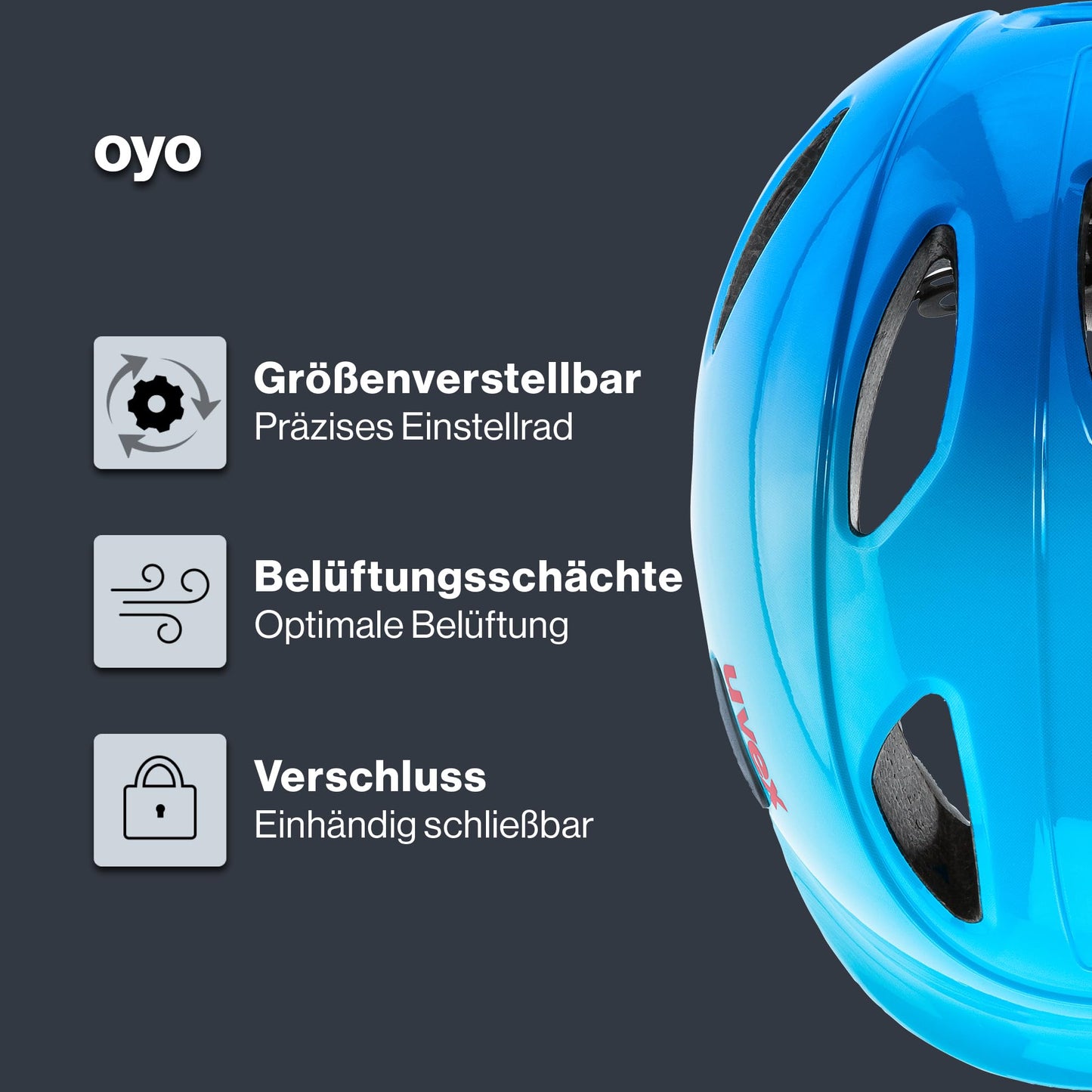 uvex OYO children's bicycle helmet, Ocean Blue, 50-54 cm - S4100490717