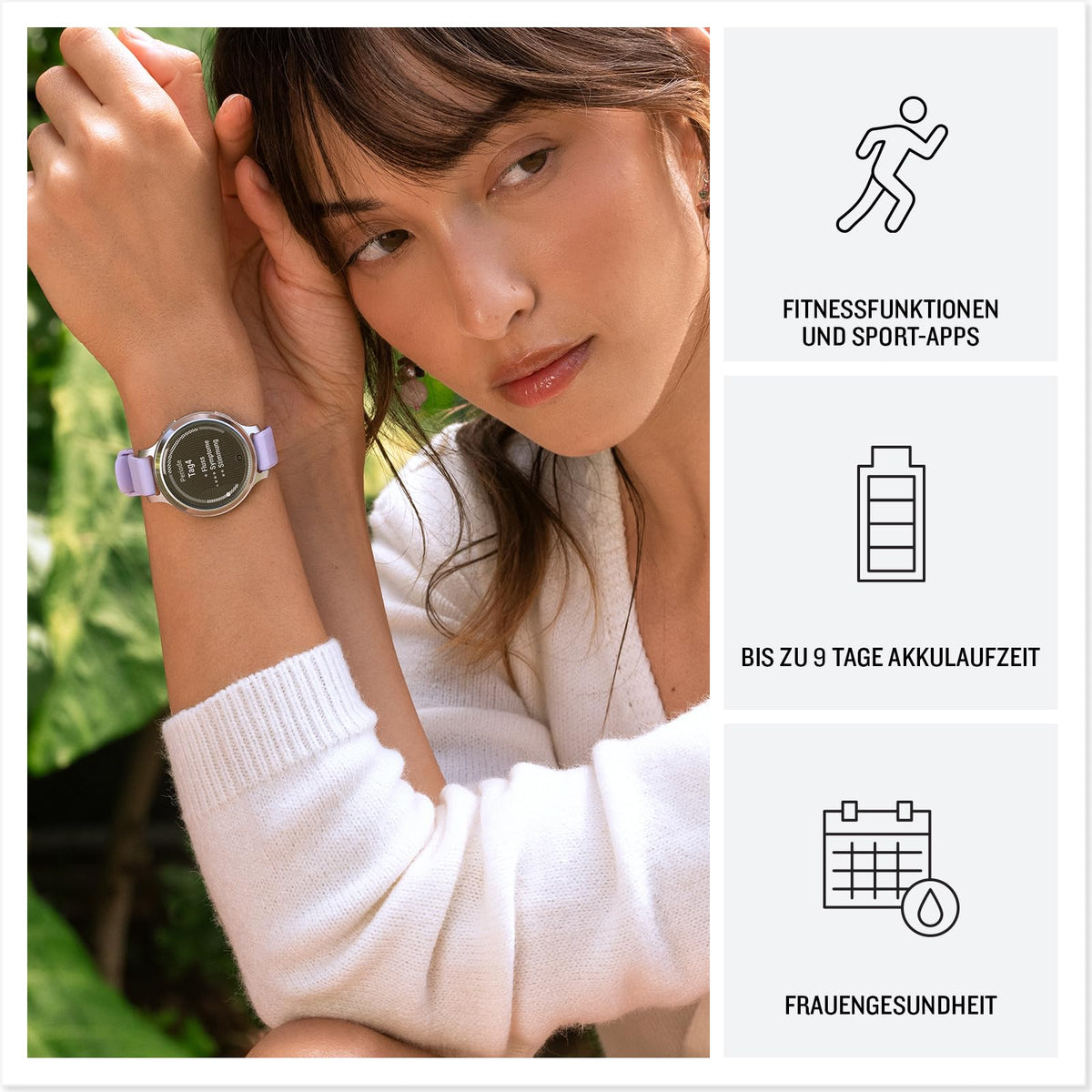 Garmin Lily 2 Active, 38 mm, GPS-Fashion-Smartwatch, Argintiu - 010-02891-01