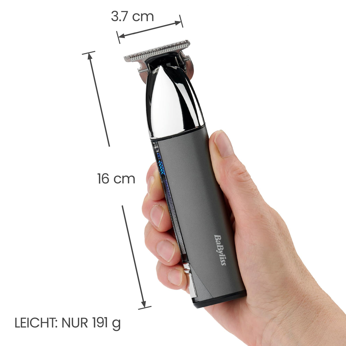 BaByliss Super-X Metal Hair & Beard Trimmer – Professional grooming tool with Japanese steel skeleton T-blade, lithium-ion battery, 5 hours of cordless runtime, waterproof, T996E