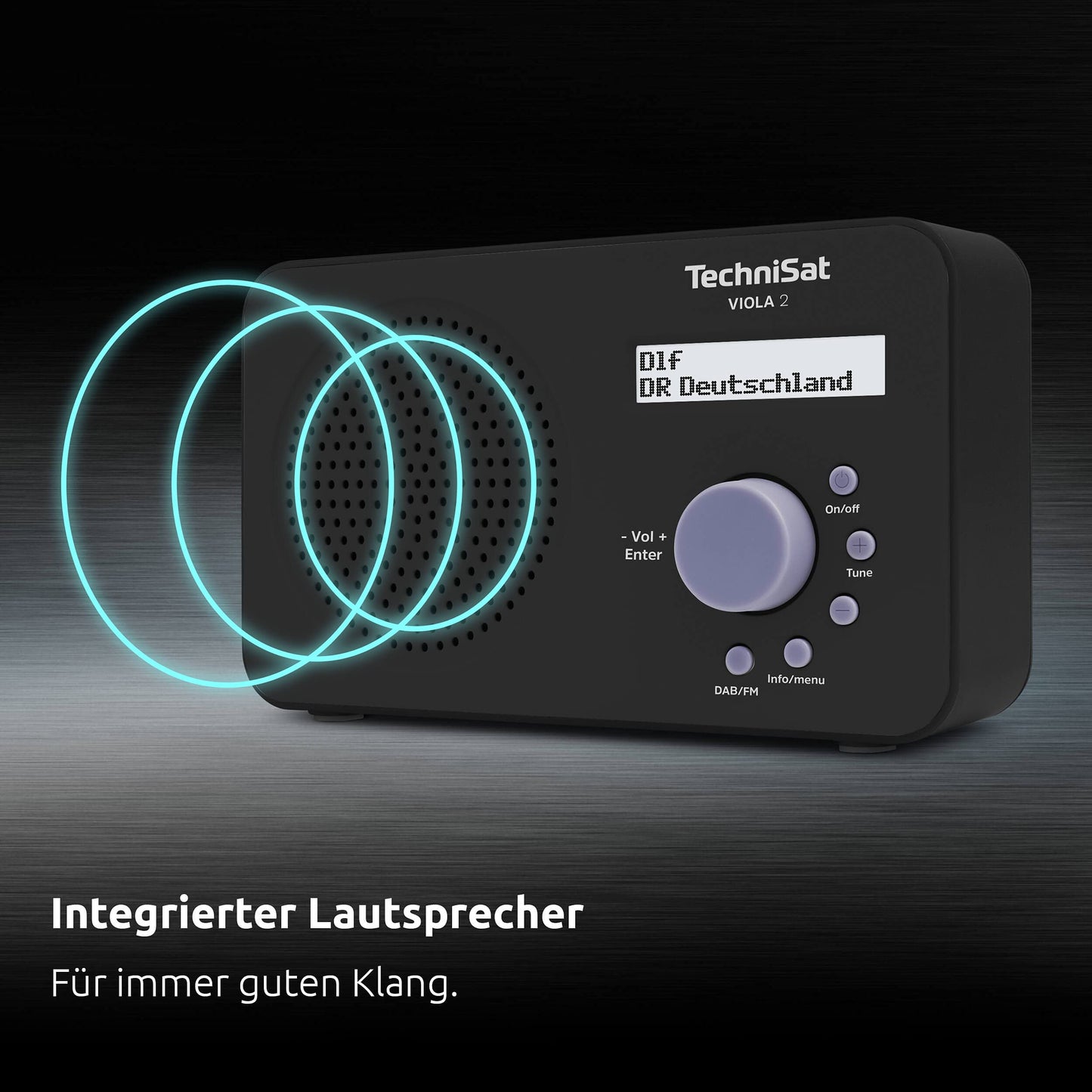TechniSat VIOLA 2 - portable DAB radio, DAB+, FM, 1 watt RMS, black - 0002/3906