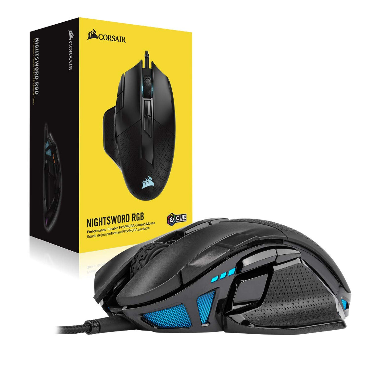 Corsair NIGHTSWORD RGB Mouse de gaming cablat FPS/MOBA - Negru - CH-9306011-EU