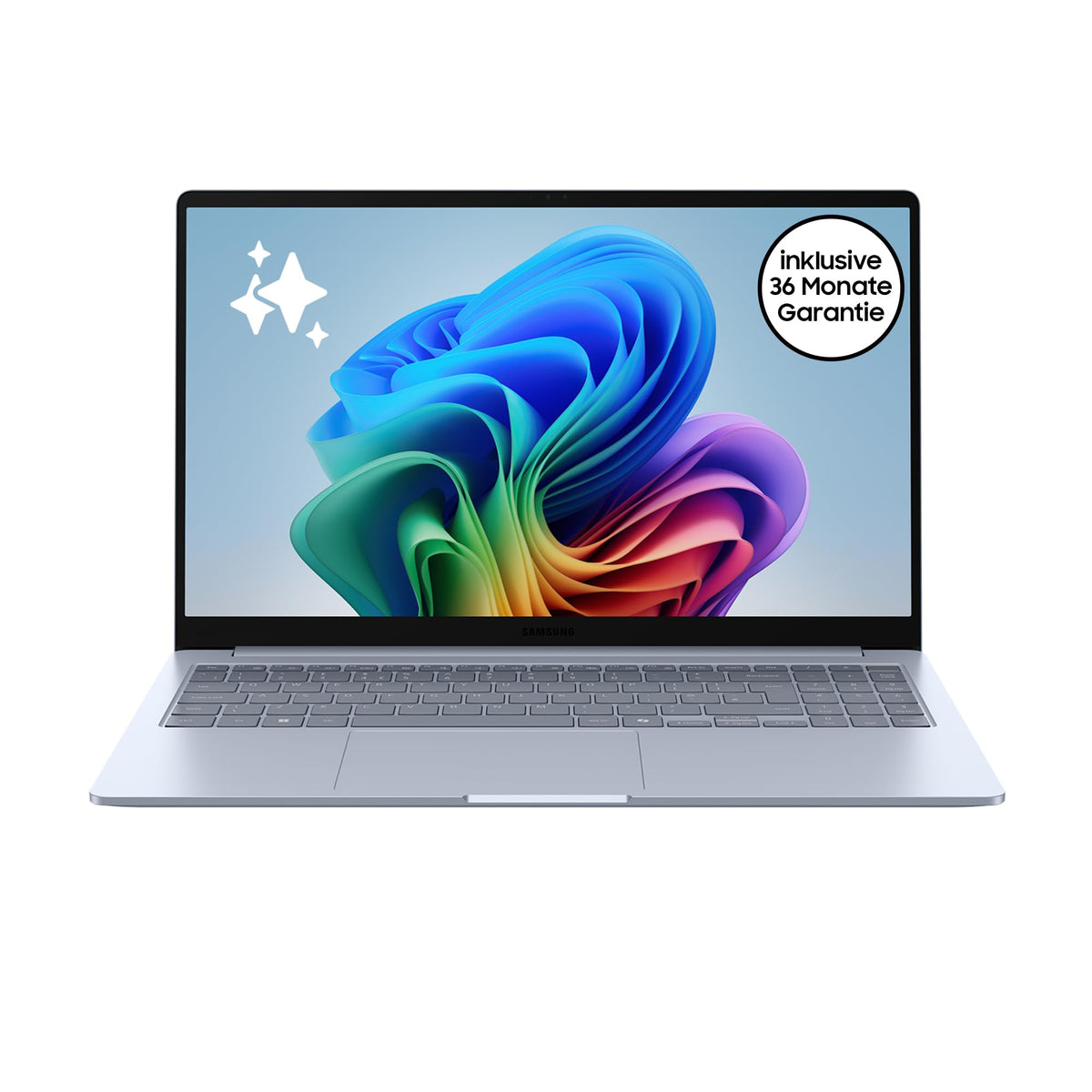 Samsung Galaxy Book4 Edge AI Laptop, 15.6-inch Display, 16GB RAM, Snapdragon X Plus Processor, Notebook with 512GB Storage, Copilot+ PC, Sapphire Blue, 3 Years Manufacturer Warranty [Exclusive at Amazon] - NP750XQB-KA4DE