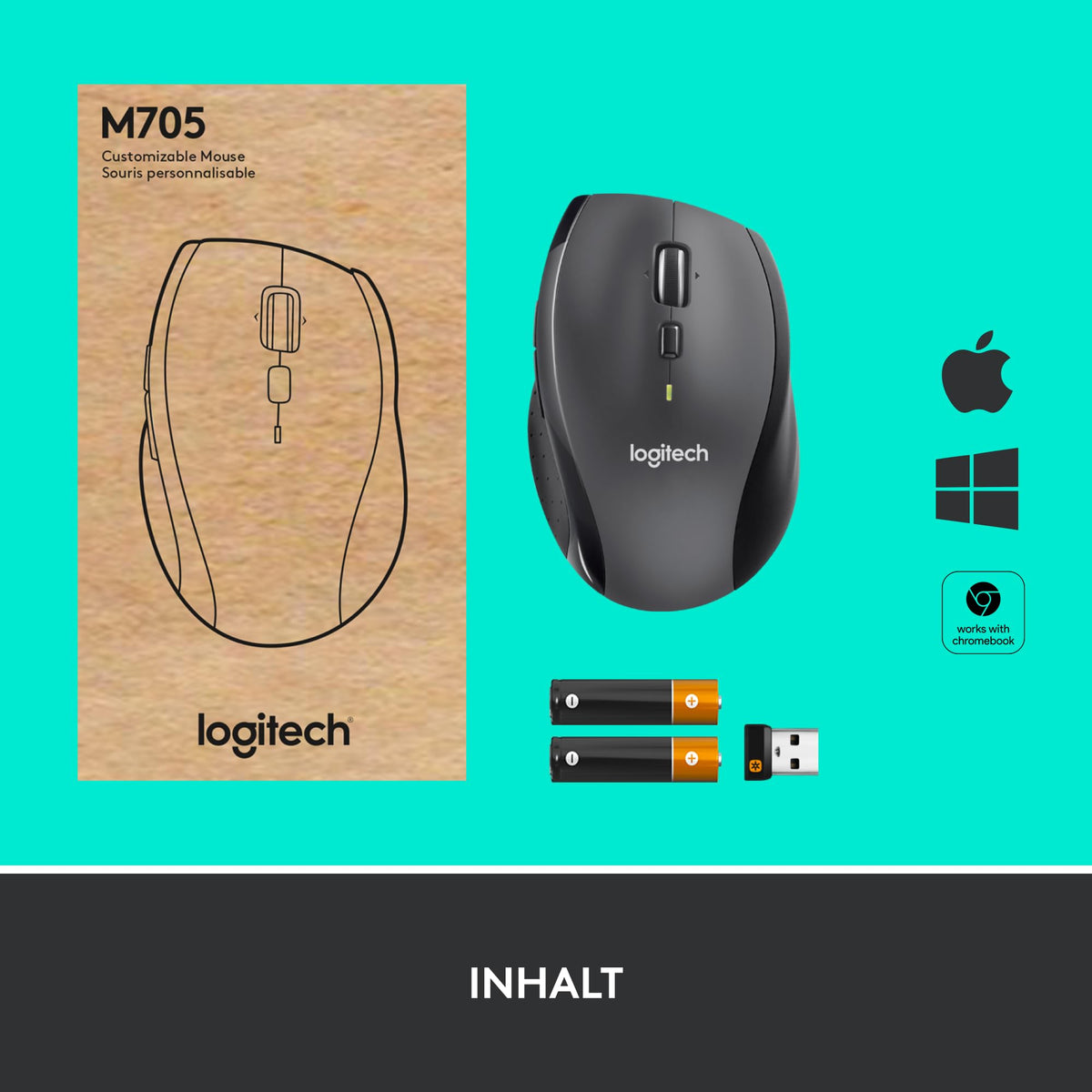 Logitech M705 Marathon Wireless Mouse - 910-001949
