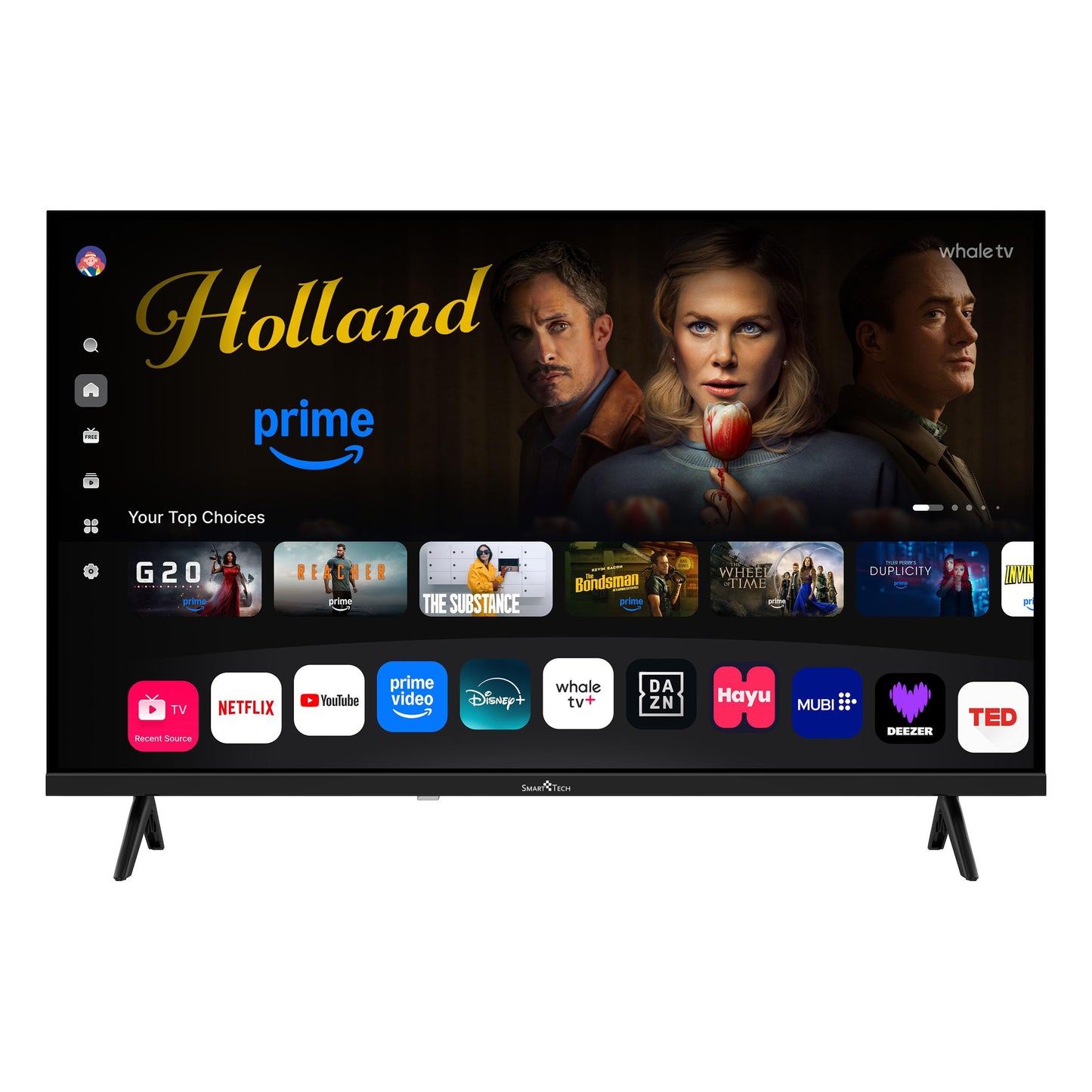 Smart Tech 32HH01K, 32 inch (80 cm), HD LED TV, Netflix, YouTube, Prime Video, Whale TV
