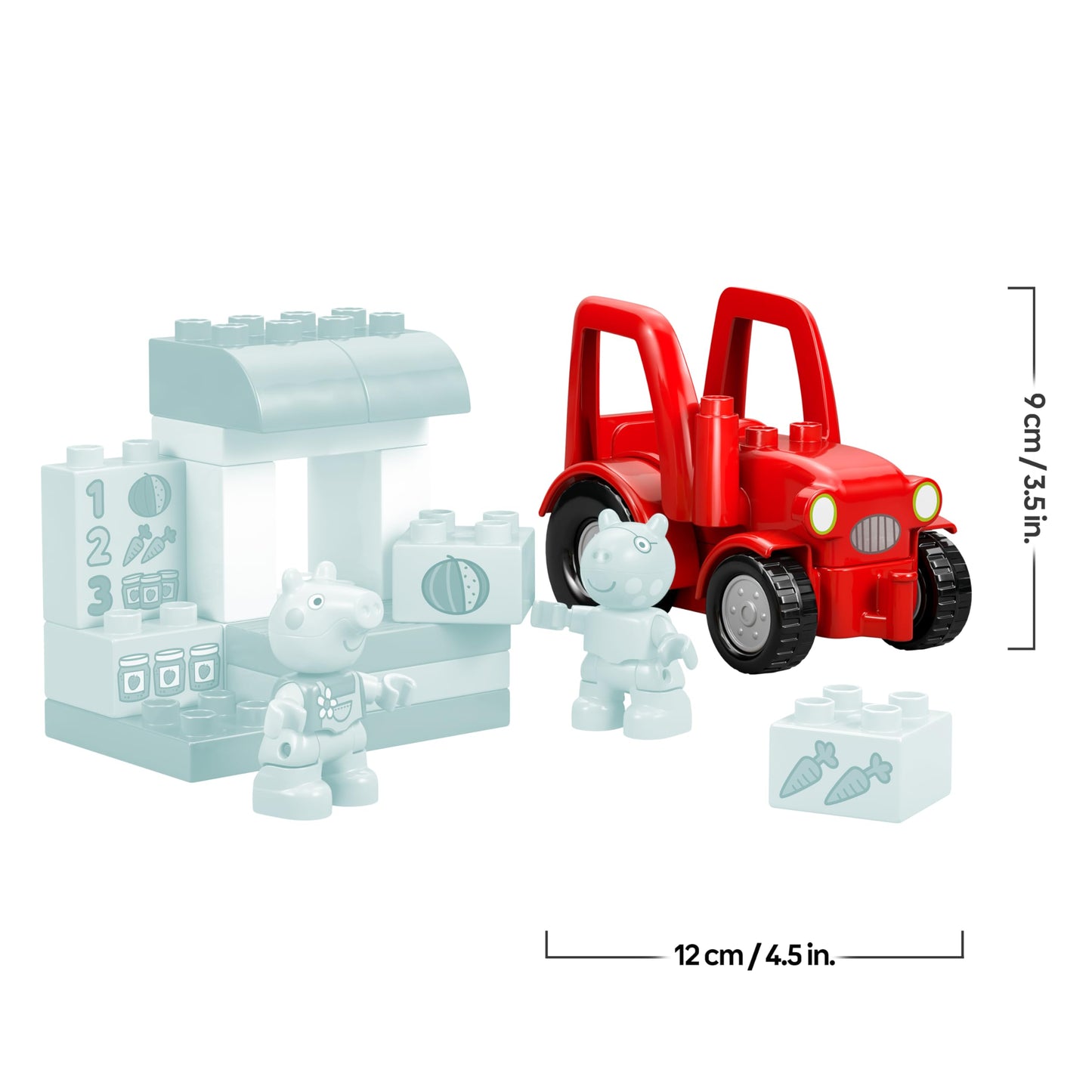 LEGO DUPLO Peppa Pig tractor and market stall - educational motor skills toy for toddlers - Montessori set with 2 figures including Pedro Pony - gift for girls and boys aged 2 and over - 10468