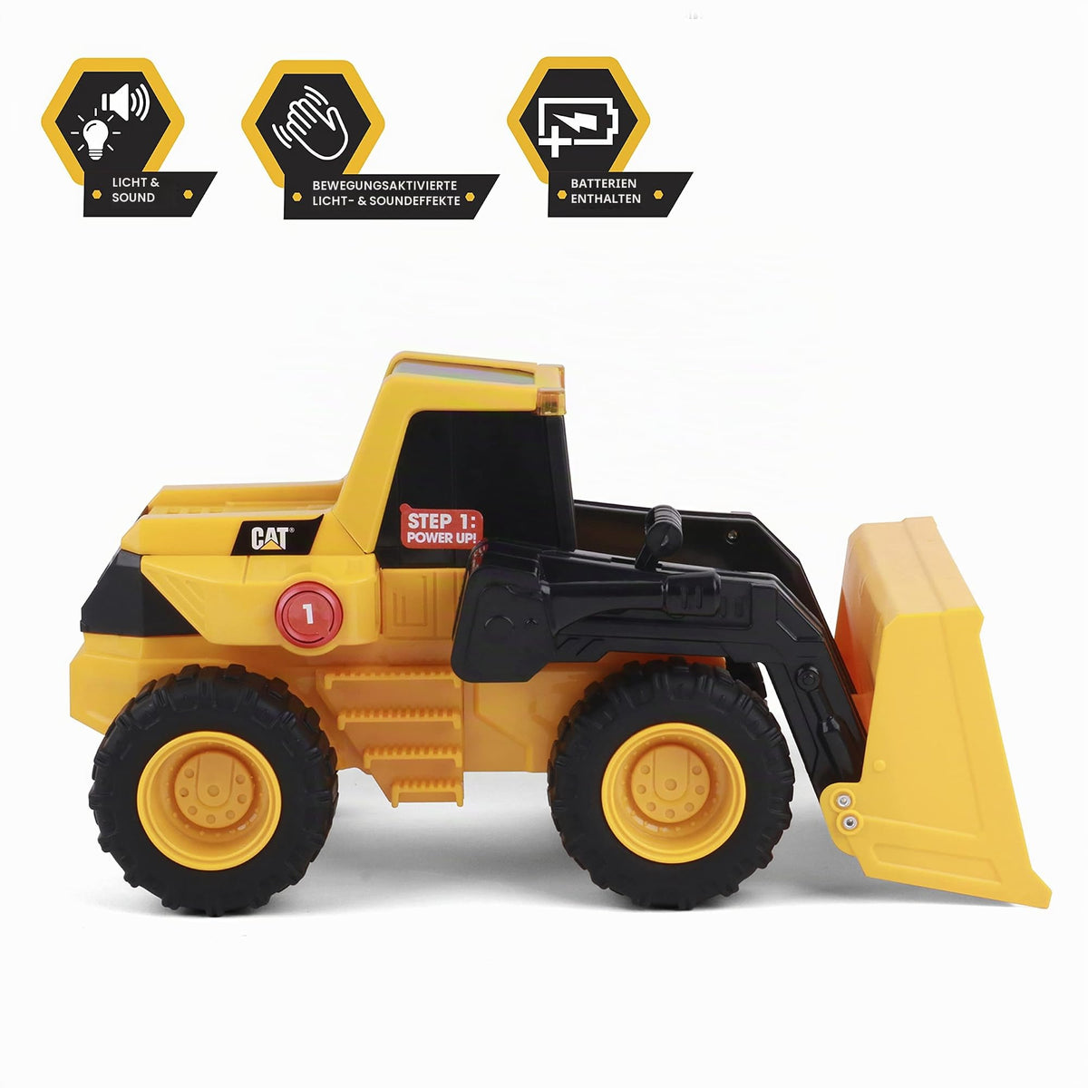 Caterpillar by Funrise 82267 Caterpillar, CAT Power Haulers Wheel Loader Construction Vehicle, Yellow Black, 30 x 16 x 20 cm