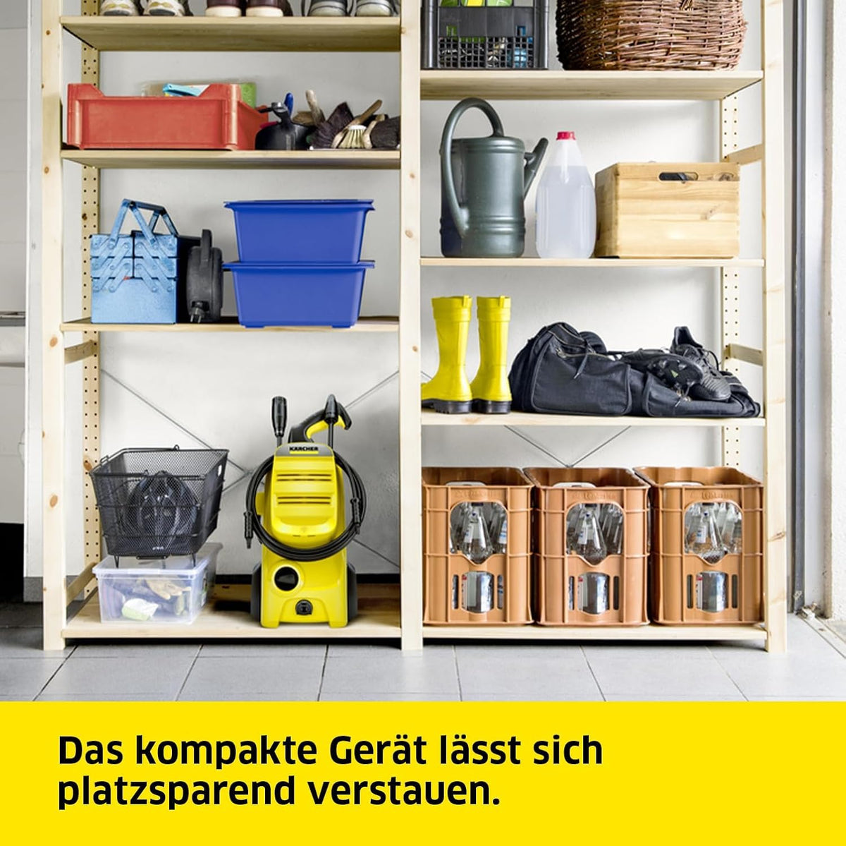 Kärcher High Pressure Cleaner K 4 Classic, Pressure: max. 130 bar, Flow rate: 420 l/h, Area performance: 30 m²/h, Water filter, Weight: 4.6 kg, High pressure hose and gun, Dirt blaster, Spray lance - 1.679-420.0