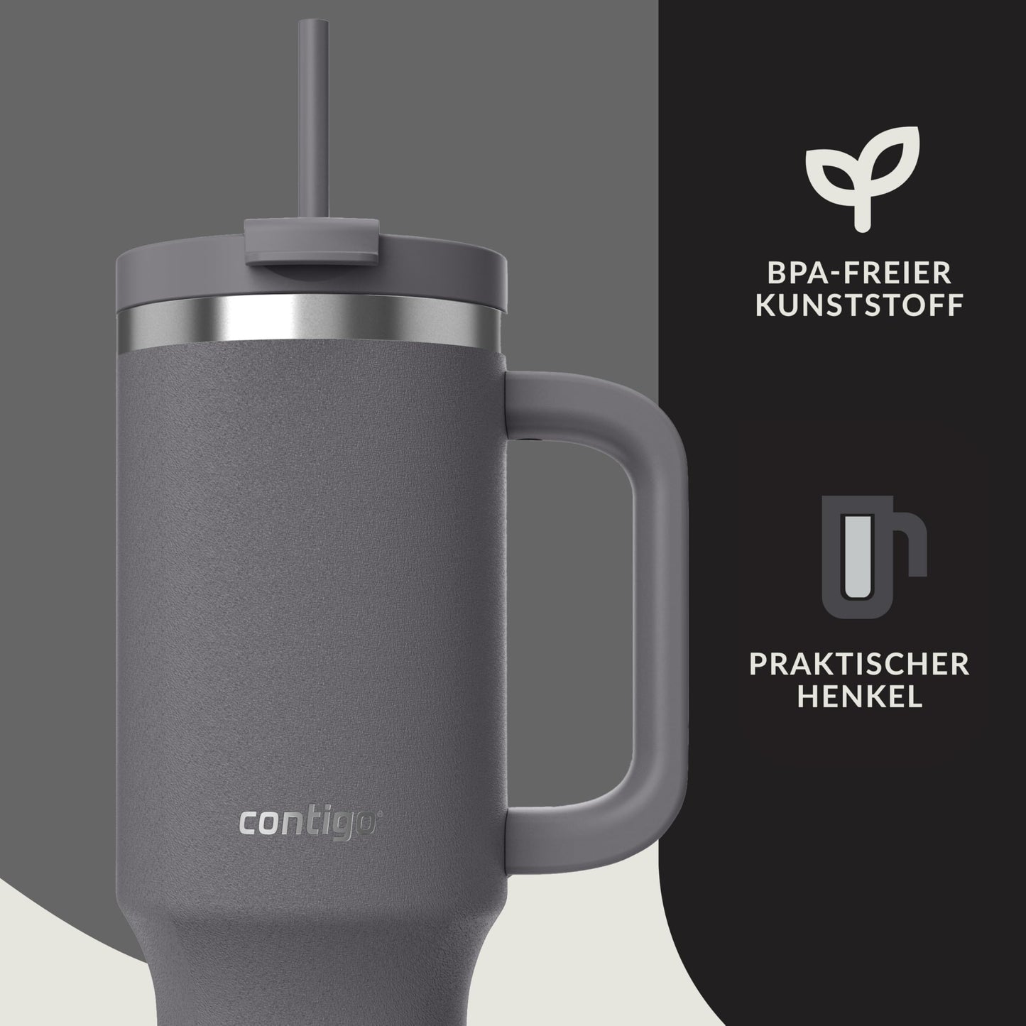 Contigo thermos bottle 1200 ml with handle and straw | Stainless Steel Insulated Thermal Drinking Bottle with Lid | Cools for 29 hours | Travel Mug | Thermo mug | - 2217788