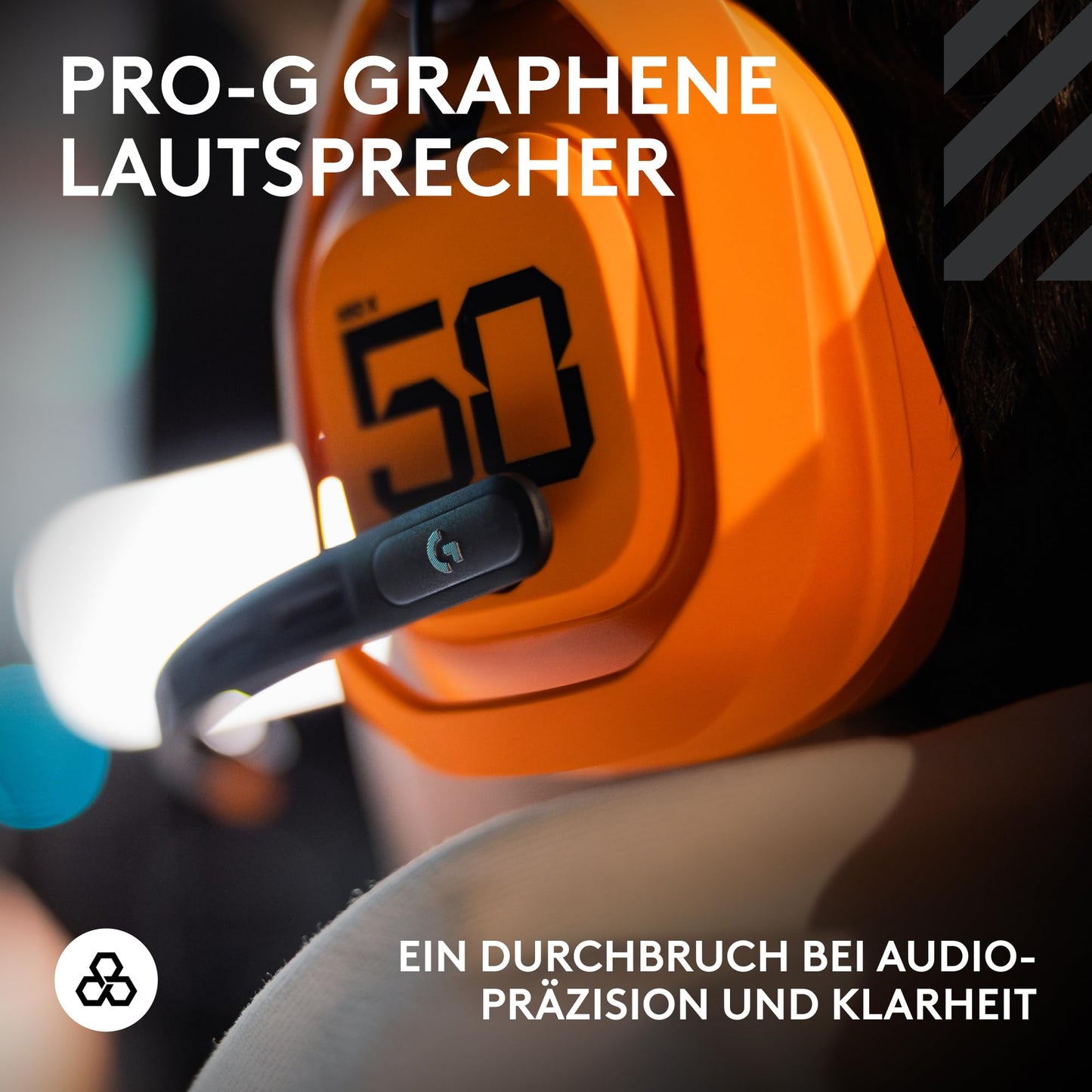 Logitech G Astro A50 X Lightspeed wireless gaming headset McLaren Edition + base station, PRO-G Graphene, PLAYSYNC for Xbox Series - 939-002238