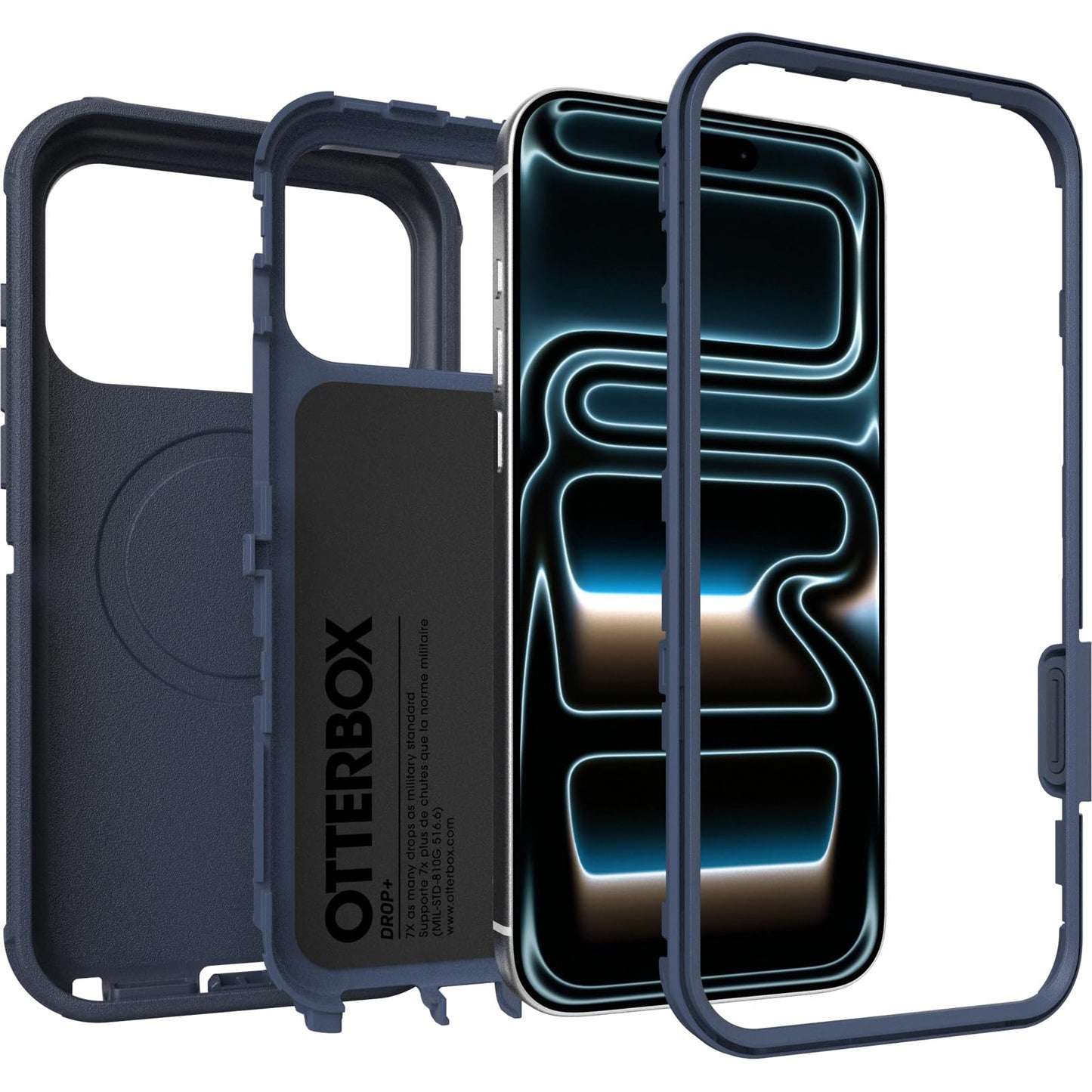OtterBox Defender Series Pro MagSafe Case for iPhone 17 Pro Max, Shockproof, Drop Proof, Ultra Heavy Duty Protective Case, 7X Military Grade Tested, Blue - 77-98396