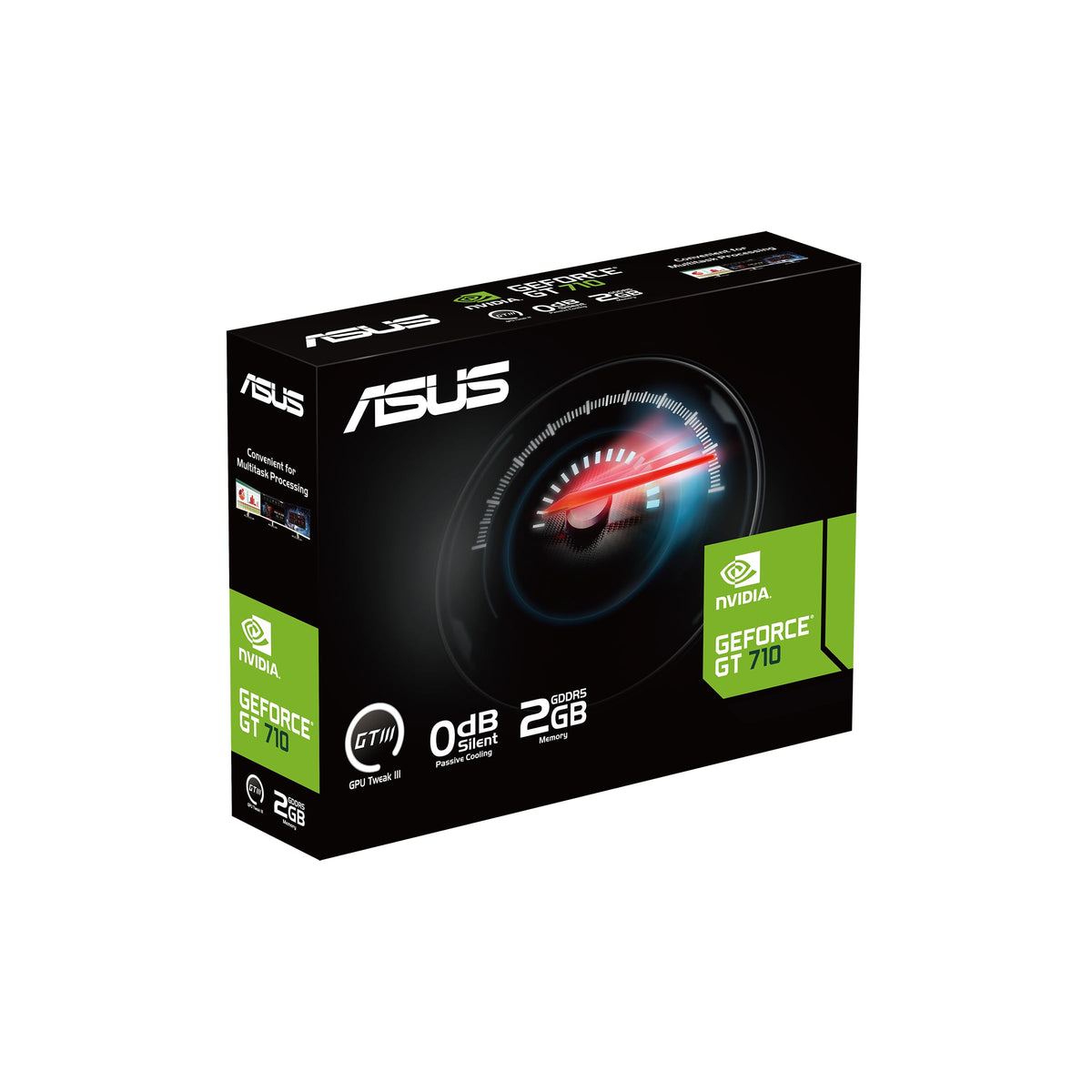 Placă grafică ASUS GeForce GT 710 2GB GDDR5 EVO cu profil redus - 90YV0ALA-M0NA00