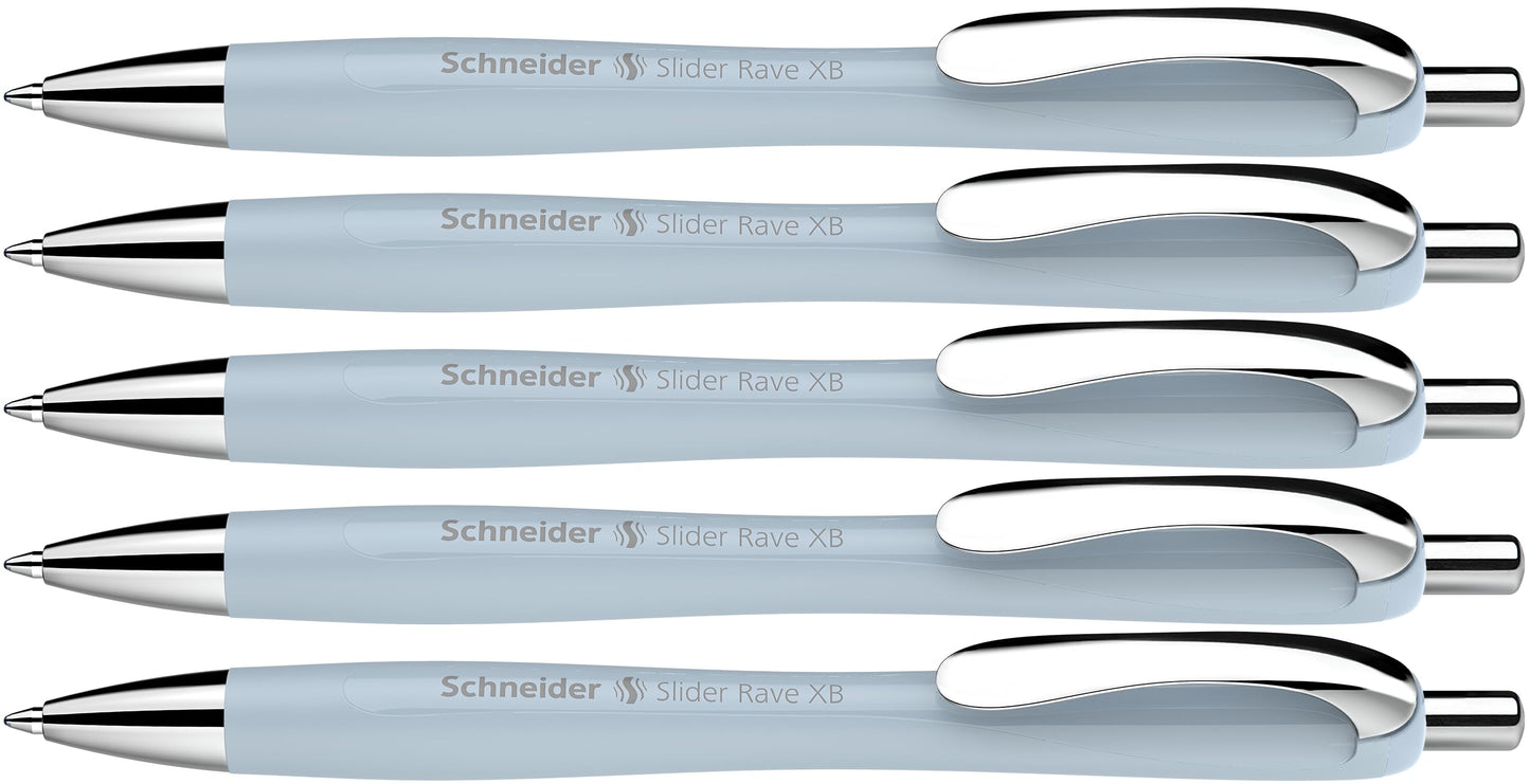 Schneider Slider Rave XB Ballpoint Pen, Pack of 5, Arctic White - 132553