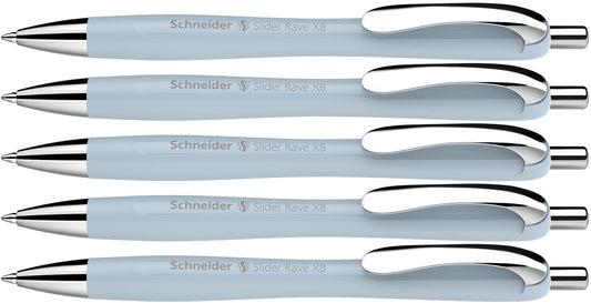 Schneider Slider Rave XB Ballpoint Pen, Pack of 5, Arctic White - 132553