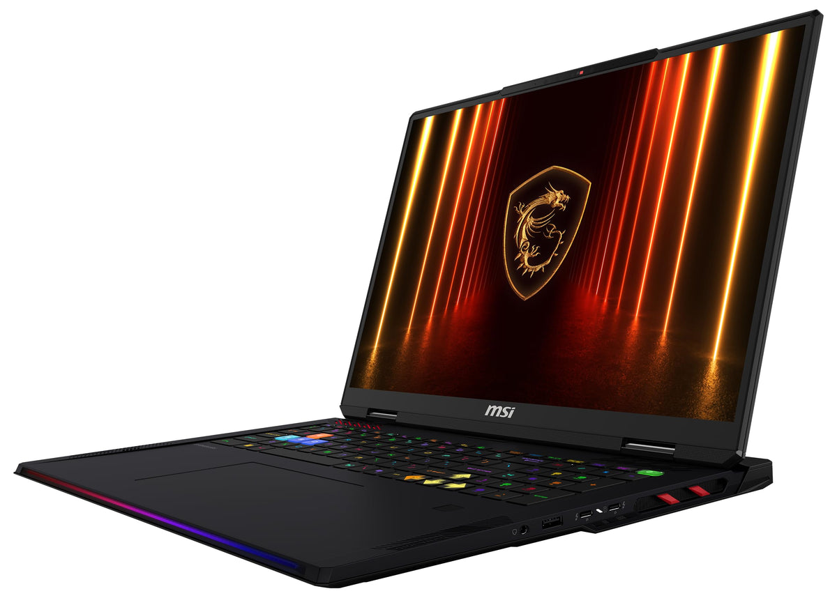 MSI Raider 18 HX AI Gaming-Laptop, Display Mini-LED UHD+ de 18", Intel Core Ultra 9, NVIDIA GeForce RTX 5080, 64 GB RAM DDR5, SSD de 4 TB, Windows 11 Home, Tastatur QWERTZ, Negru, A2XWIG-075 - 001824-075