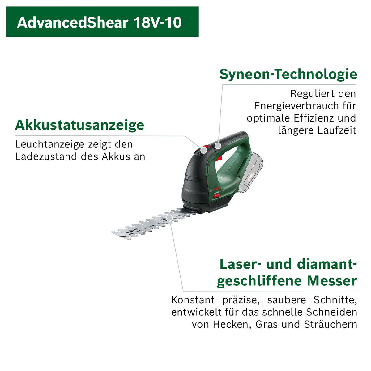 Bosch Akku Grasschere AdvancedShear 18V-10 - 0600857000
