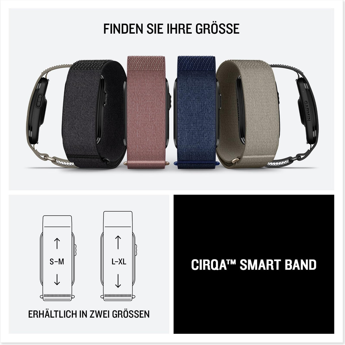 Garmin CIRQA Smart Band, Fitness Tracker without Display, S/M, French Gray - 010-04675-11