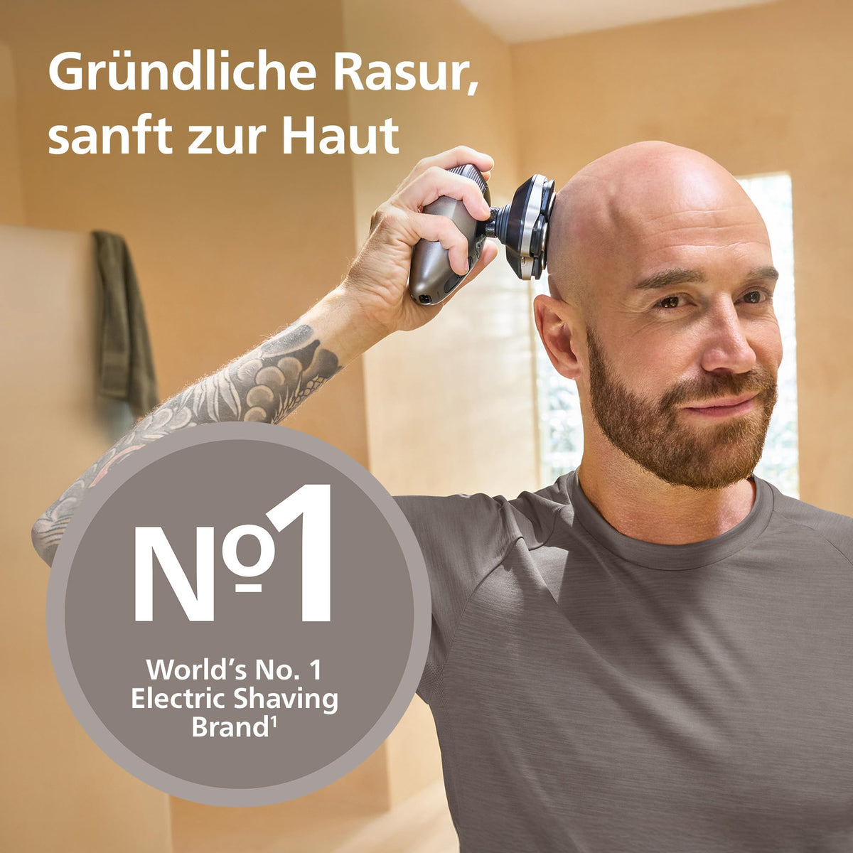 PHILIPS Head Shaver Pro Series 9000 – Rasă pentru bărbați și femei, aparat de ras electric cu cap de tăiere flexibil la 360 de grade și lame ComfortCut, blând cu pielea, model HS9980/15