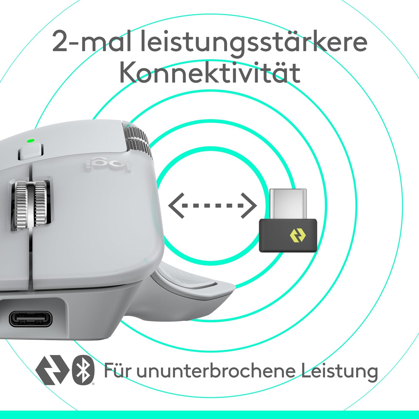 Logitech MX Master 4, ergonomic wireless mouse with advanced, high-performance, haptic feedback, ultra-fast, USB-C, Bluetooth + MX Keys S wireless keyboard, DEU QWERTZ - Light gray - 910-007564