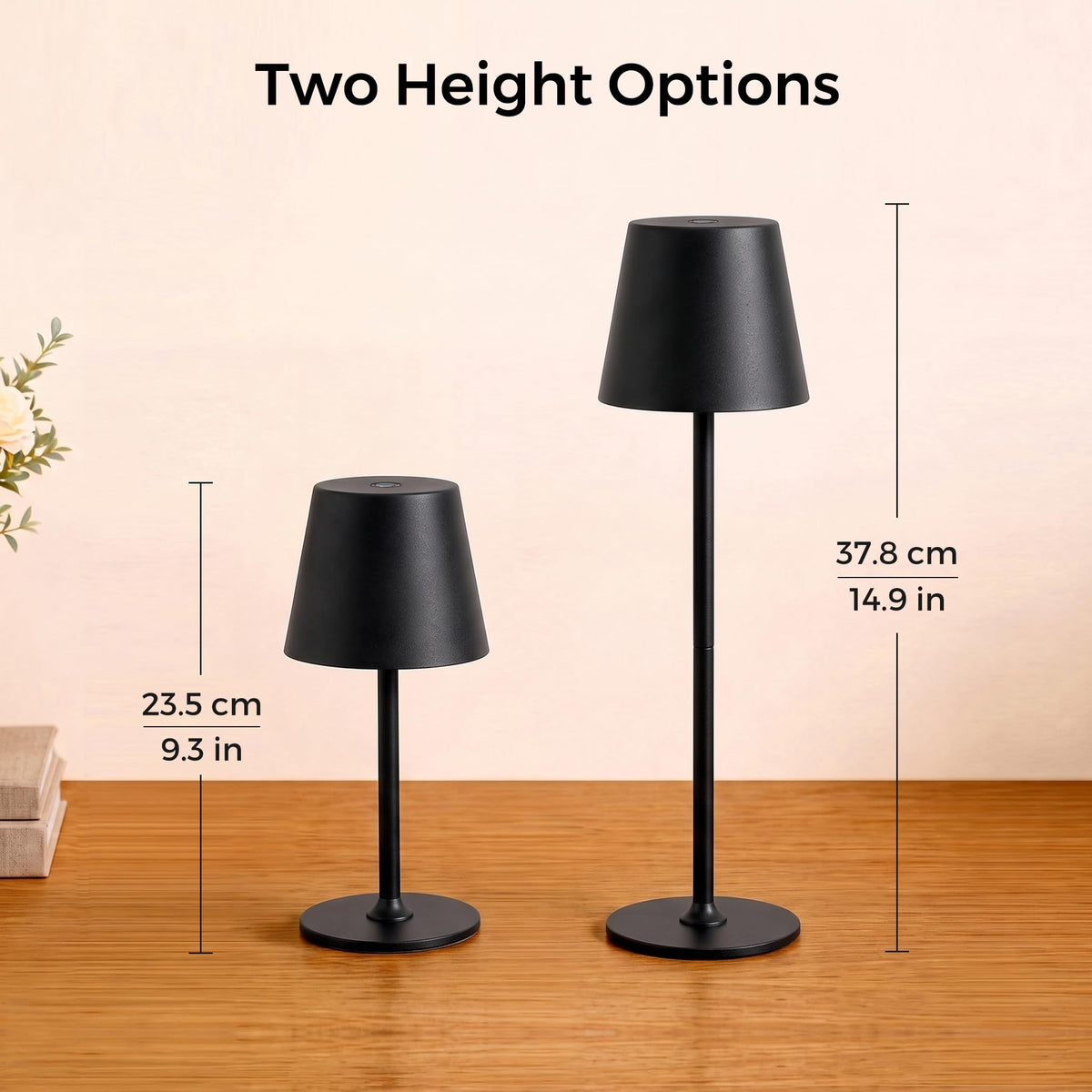 UPXNBOR LED Table Lamp Wireless 2-Piece Set, Metal Table Lamp for Outdoor & Indoor - UP-WSA