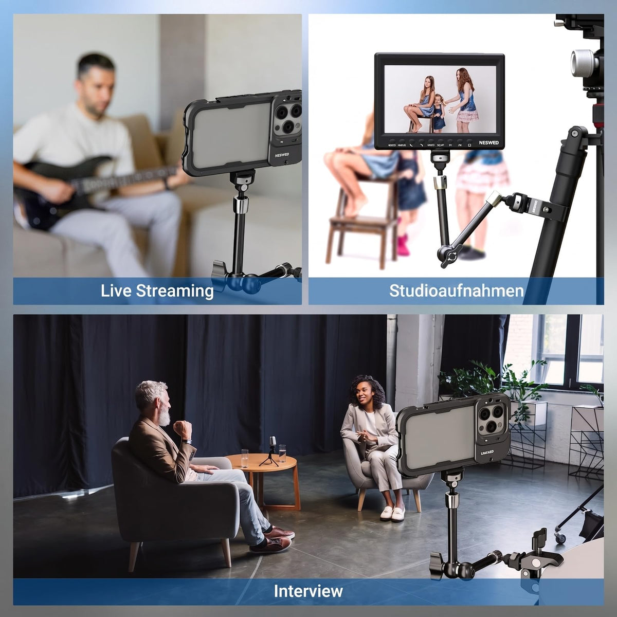 NEEWER 11" Articulating Magic Arm Clamp Mount with Super Clamp, ST16C