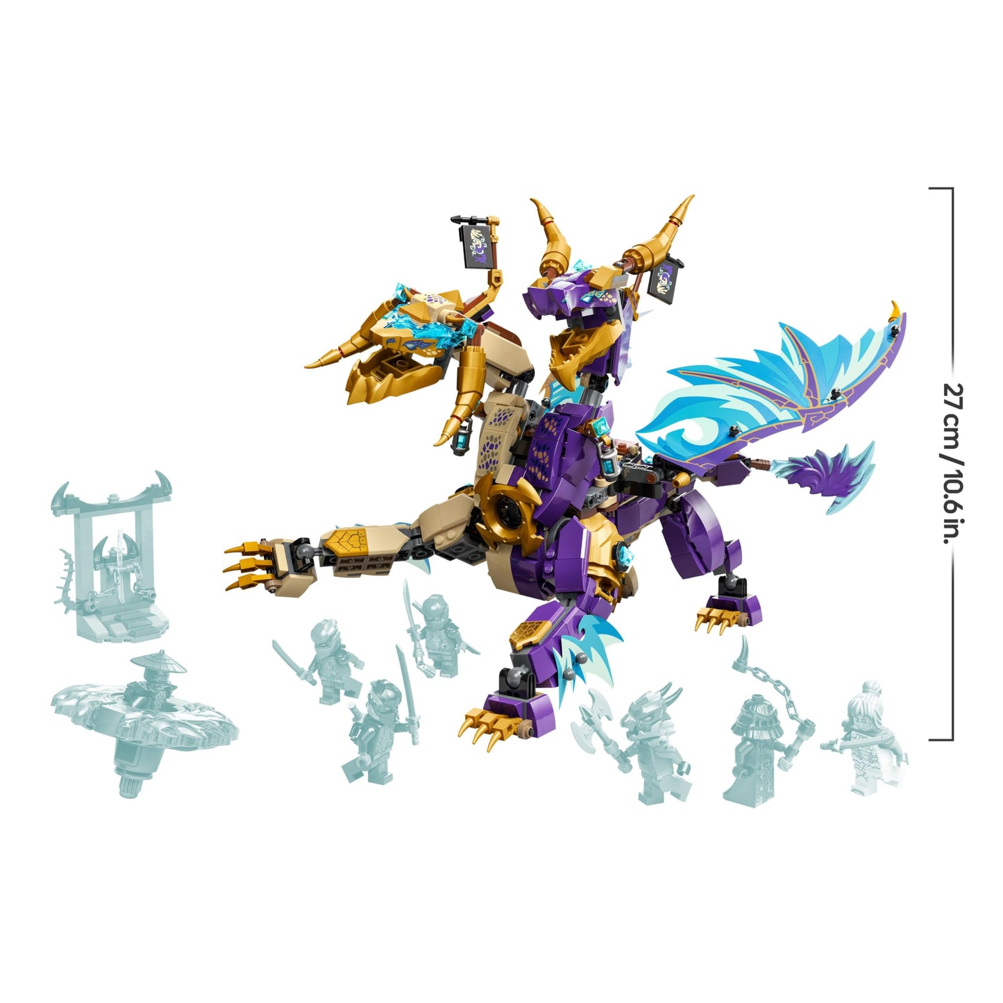 LEGO NINJAGO arc dragon - toy with 8 minifigures and a Spinjitzu spinner - interactive ninja building toy for boys and girls aged 9 and up - gift idea for fans 71836