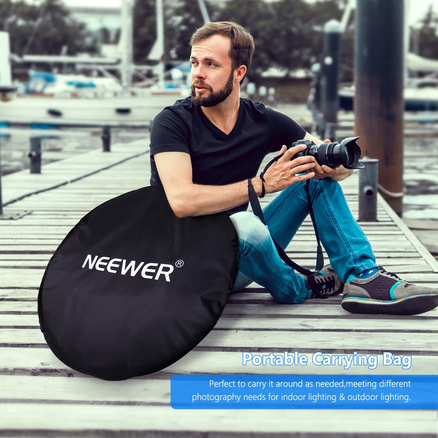 NEEWER 59"x79"/150x200cm light reflector for photography, portable 5 in 1 - 10071559