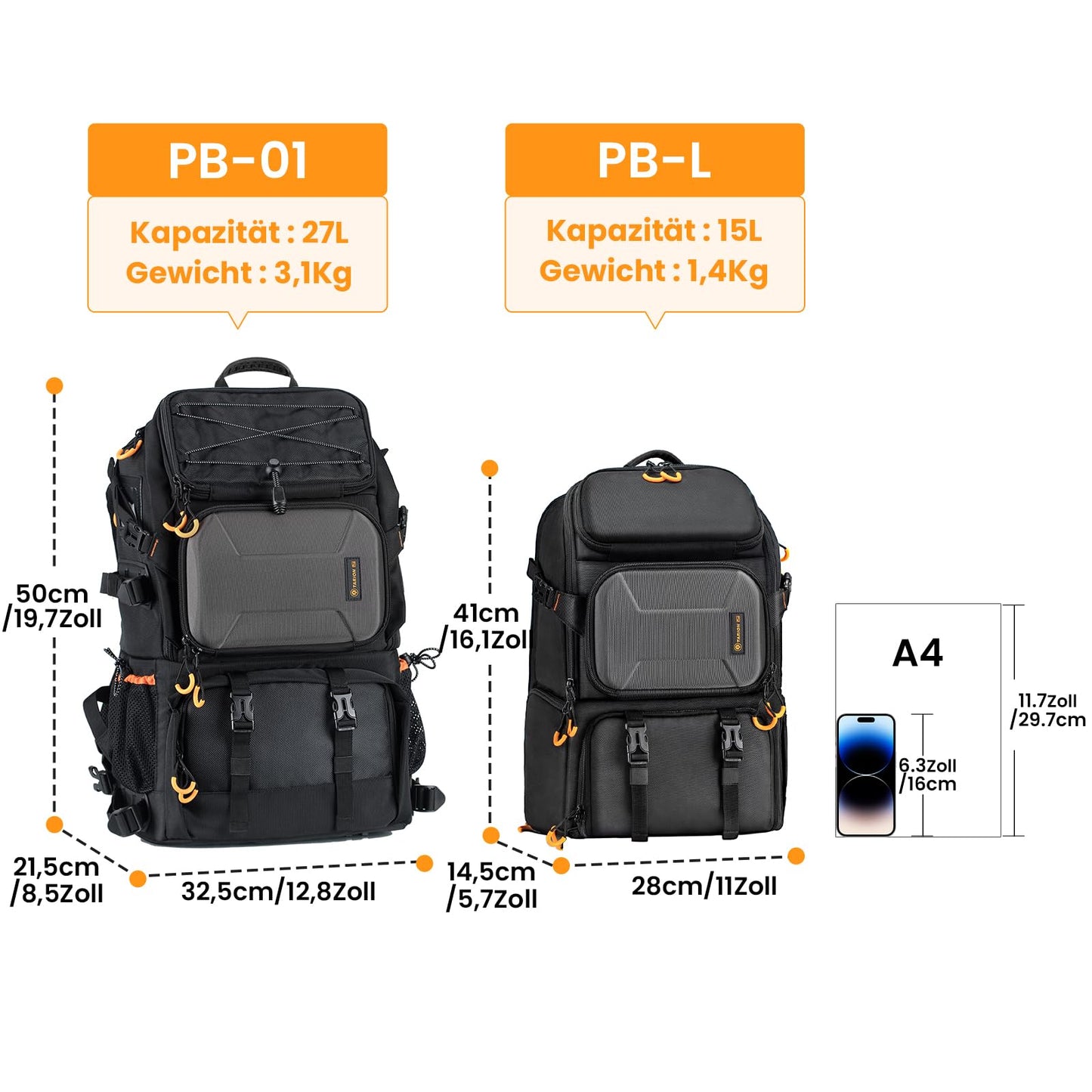 TARION Camera Backpack, Waterproof Photo Backpack SLR DSLR Backpack Camera Bag for Digital SLR Cameras (PBl) - PBL