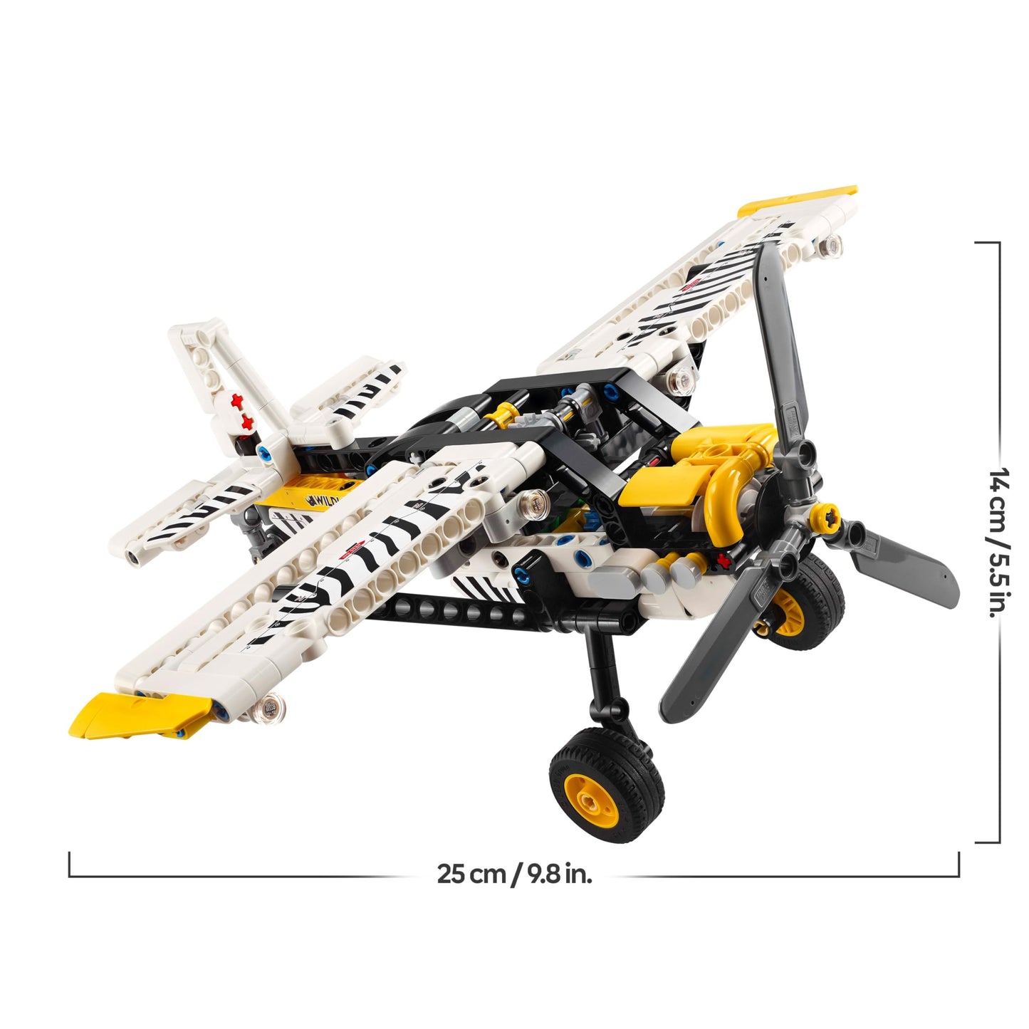 LEGO Technic propeller plane, buildable airplane toy for children, gift for boys and girls aged 8 and up, model airplane with rotating propeller and 4-cylinder piston engine 42198