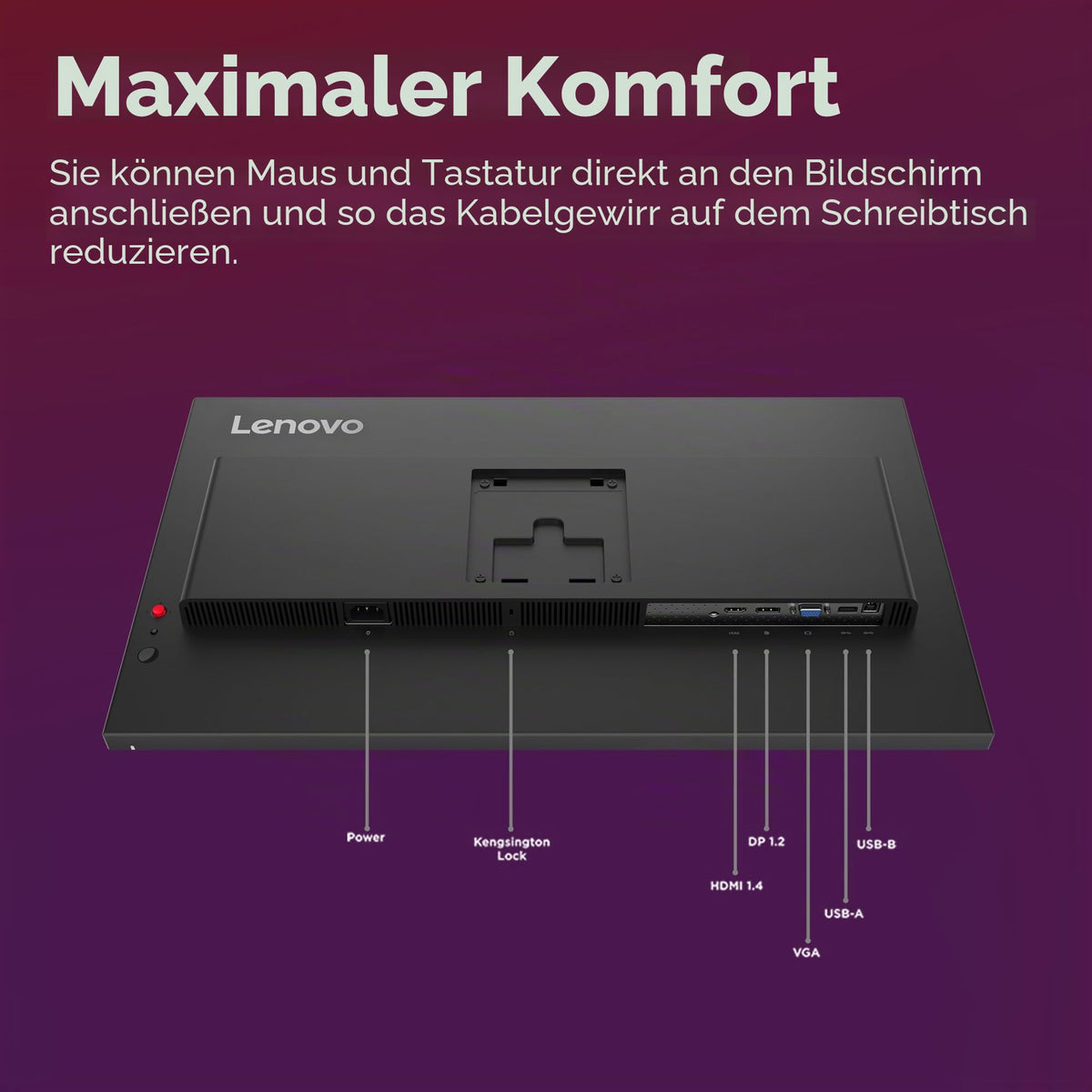 Lenovo TS/ThinkVision 23.8" / FHD/IPS / 16:9 / 250cd/m˛ / 1000:1/99% sRGB - 64A4MATXEU