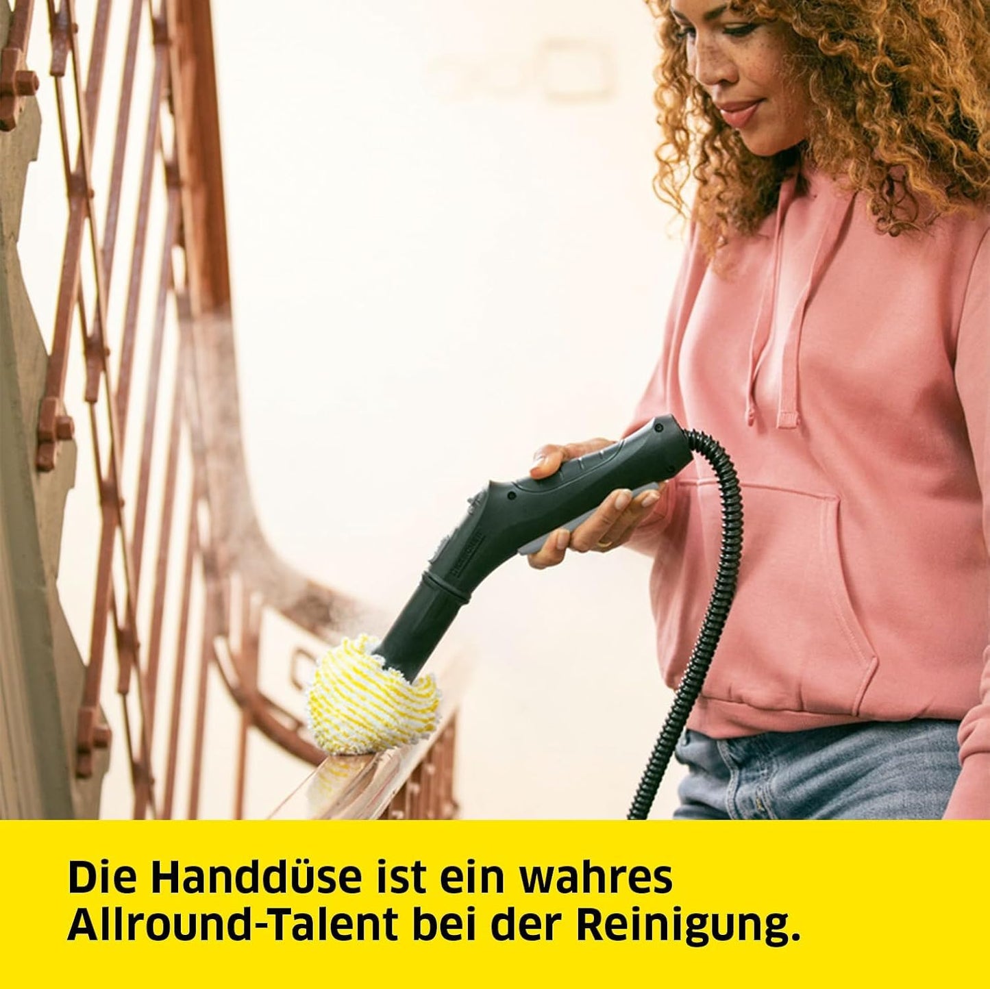 Kärcher steam cleaner SC 2 Deluxe, area performance: approx. 75m², tank: 1 l, steam pressure: max. 3.2 bar, heating time: 6.5 min., heating output: 1,500 W, with EasyFix floor cleaning set and 3 nozzles, single - 1.513-400.0