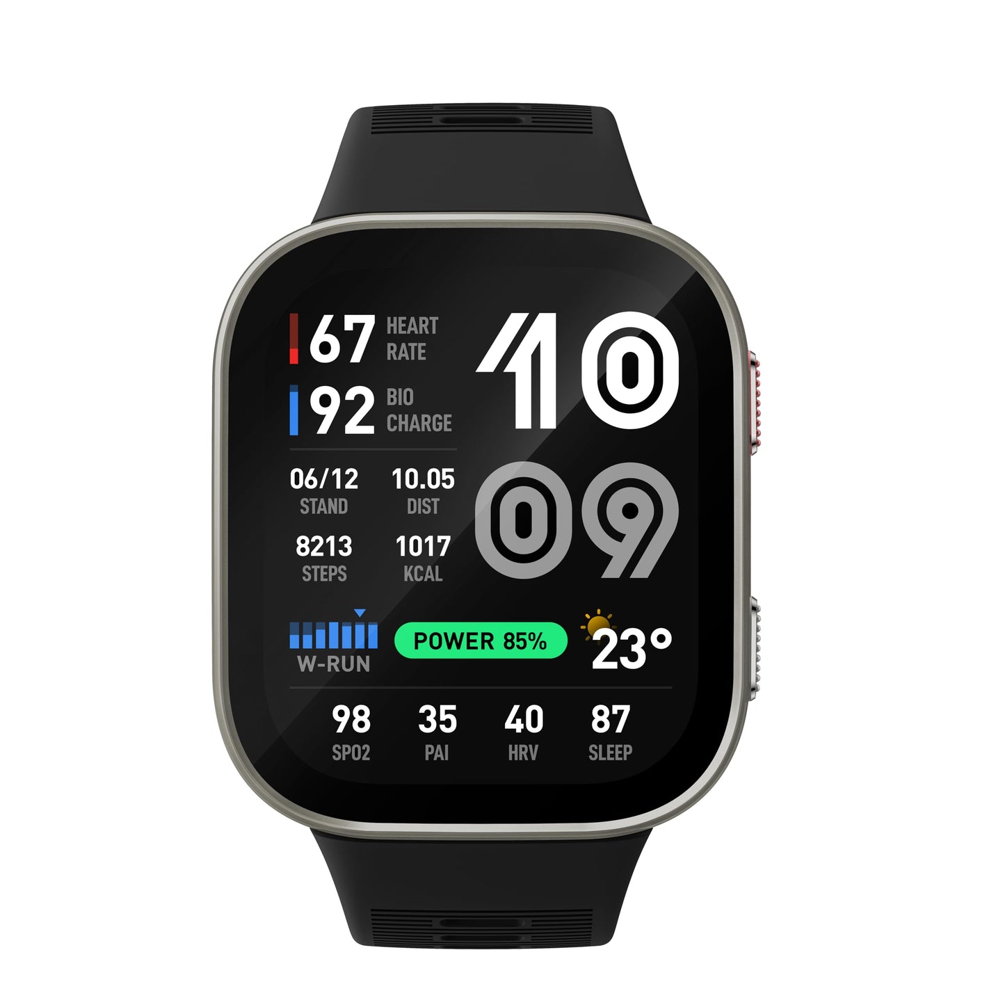 Amazfit Bip Max 50mm Smartwatch, 2.07" AMOLED display, 20 days battery life, GPS, 4GB memory, offline maps, fitness tracker, hybrid training, 150+ sports modes, HYROX mode, 5ATM for Android & iPhone - A2568