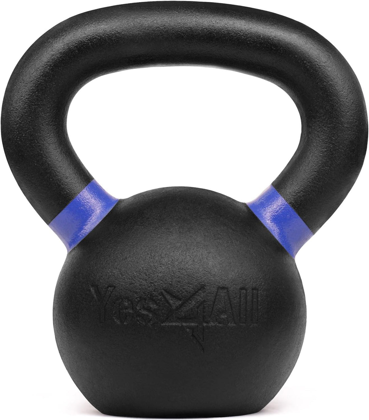 Yes4All WTGA Powder-Coated Cast Iron Kettlebell, 8 kg, Dark Blue