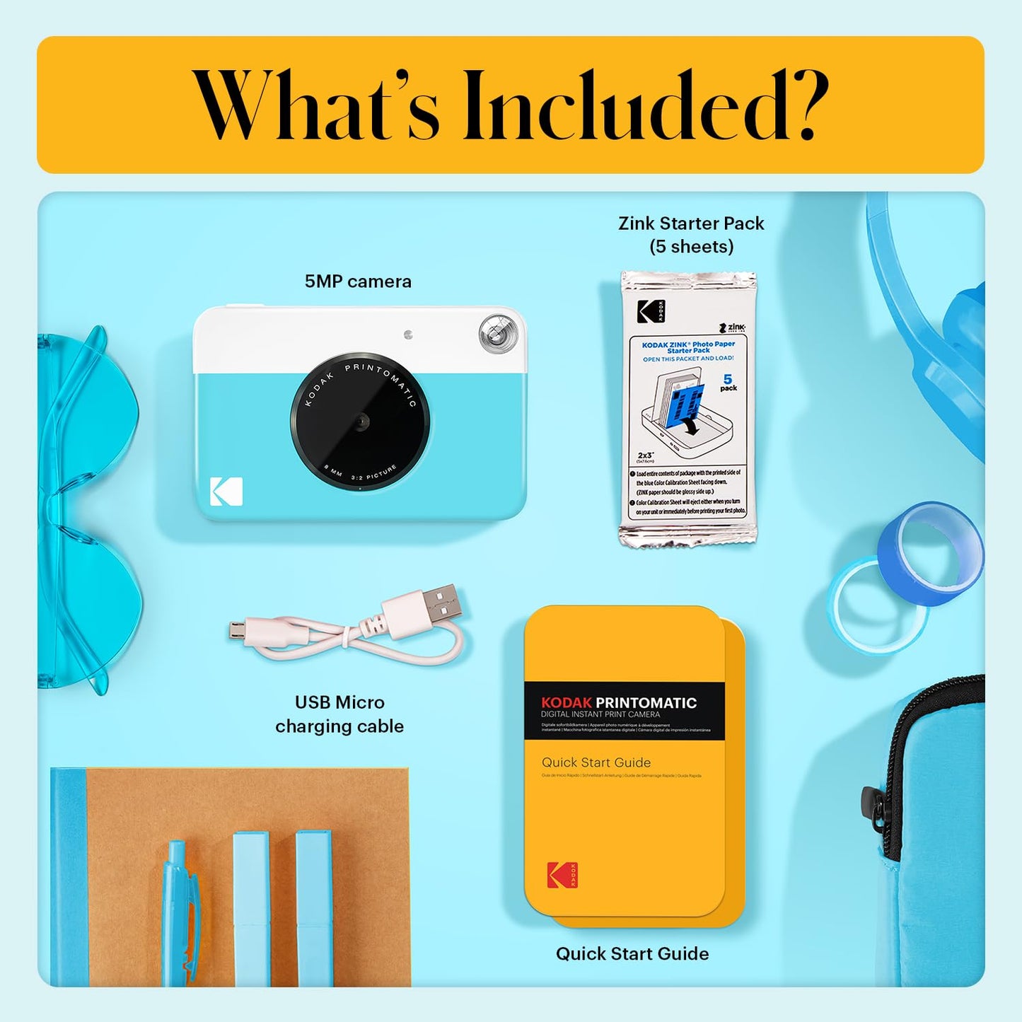 KODAK Printomatic Full Color Instant Digital Camera - RODOMATICBL
