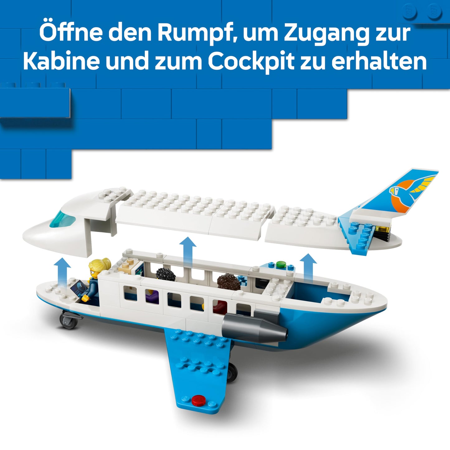 LEGO City Passenger Jet Toy - Airplane Model Kit with 4 Minifigures and Travel Accessories - Educational Toy - Birthday Gift for Boys Ages 4 and Up - 60492