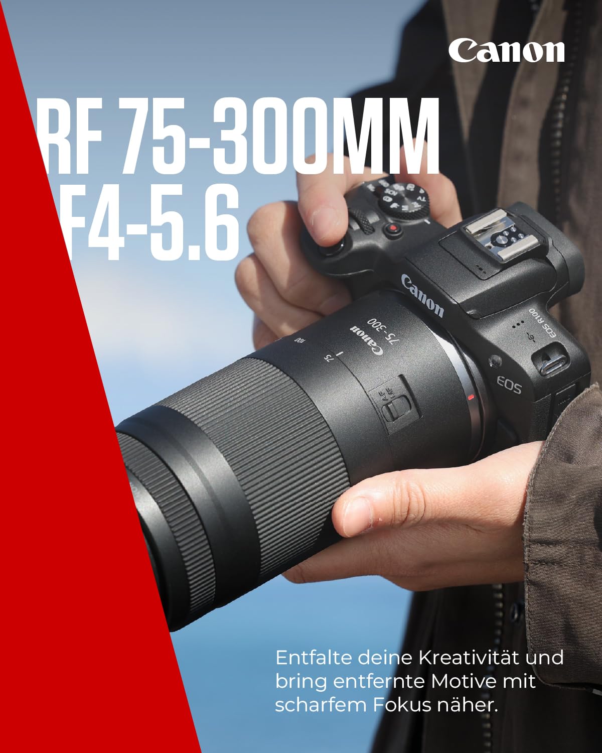 Canon RF 75-300mm F4-5.6 Lens | Lightweight telephoto zoom lens for wildlife & sports photography | With autofocus motor & Super Spectra coating | Compatible with Canon EOS R system cameras