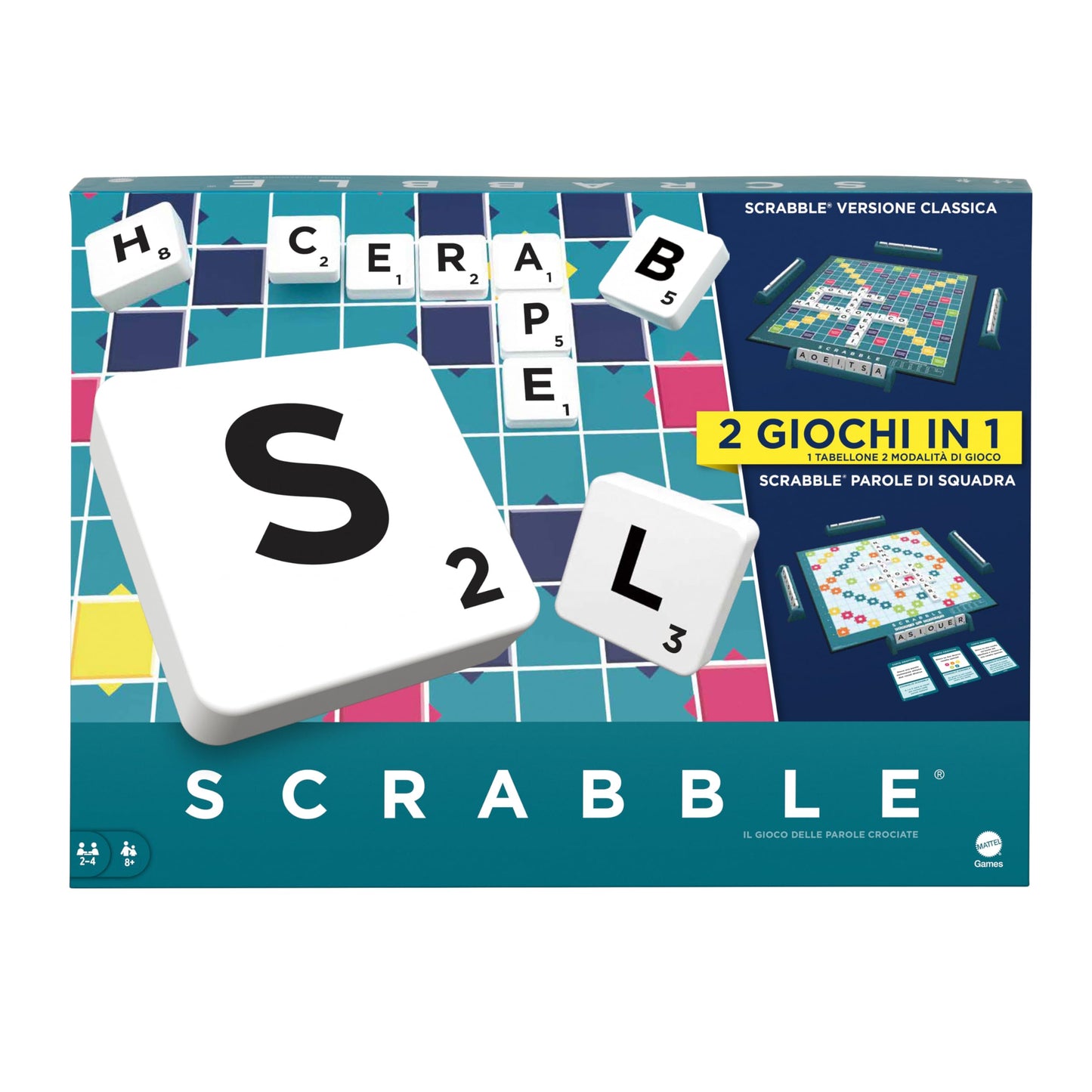 Mattel Games Scrabble Two in One, Version: Italian, HXW03