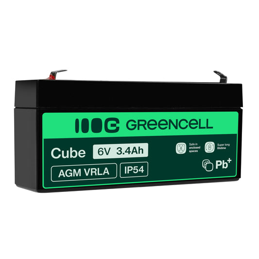 Green Cell® AGM 6V 3.4Ah battery fleece battery VRLA lead battery lead battery replacement battery battery supply battery cycle-proof maintenance-free for electric toys alarm emergency power hospital bed - AGM38