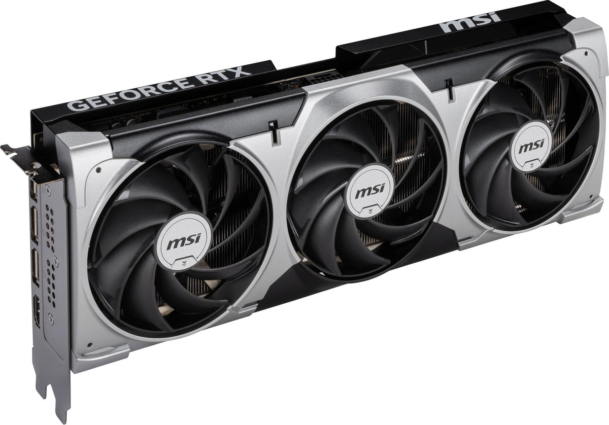 MSI GeForce RTX 5080 16G Ventus 3X OC — 16GB GDDR7 (30Gbps/256-bit), PCIe 5, Boost: 2640 MHz, HDMI 2.1b, DisplayPort 2.1b - V531-095R