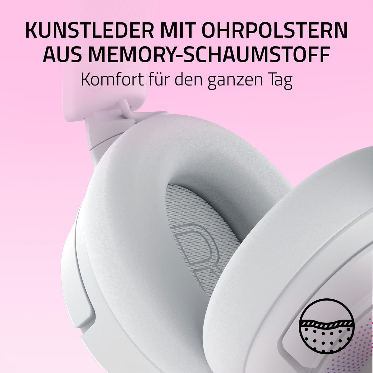 Razer Kraken Kitty V3 Pro - Wireless RGB Kitty Headset for Gaming - Reactive Streaming Cat Ears - Triforce 40mm Drivers - Hyperspeed Wireless & Bluetooth - THX Spatial Audio | White - RZ04-05170400-R3M1