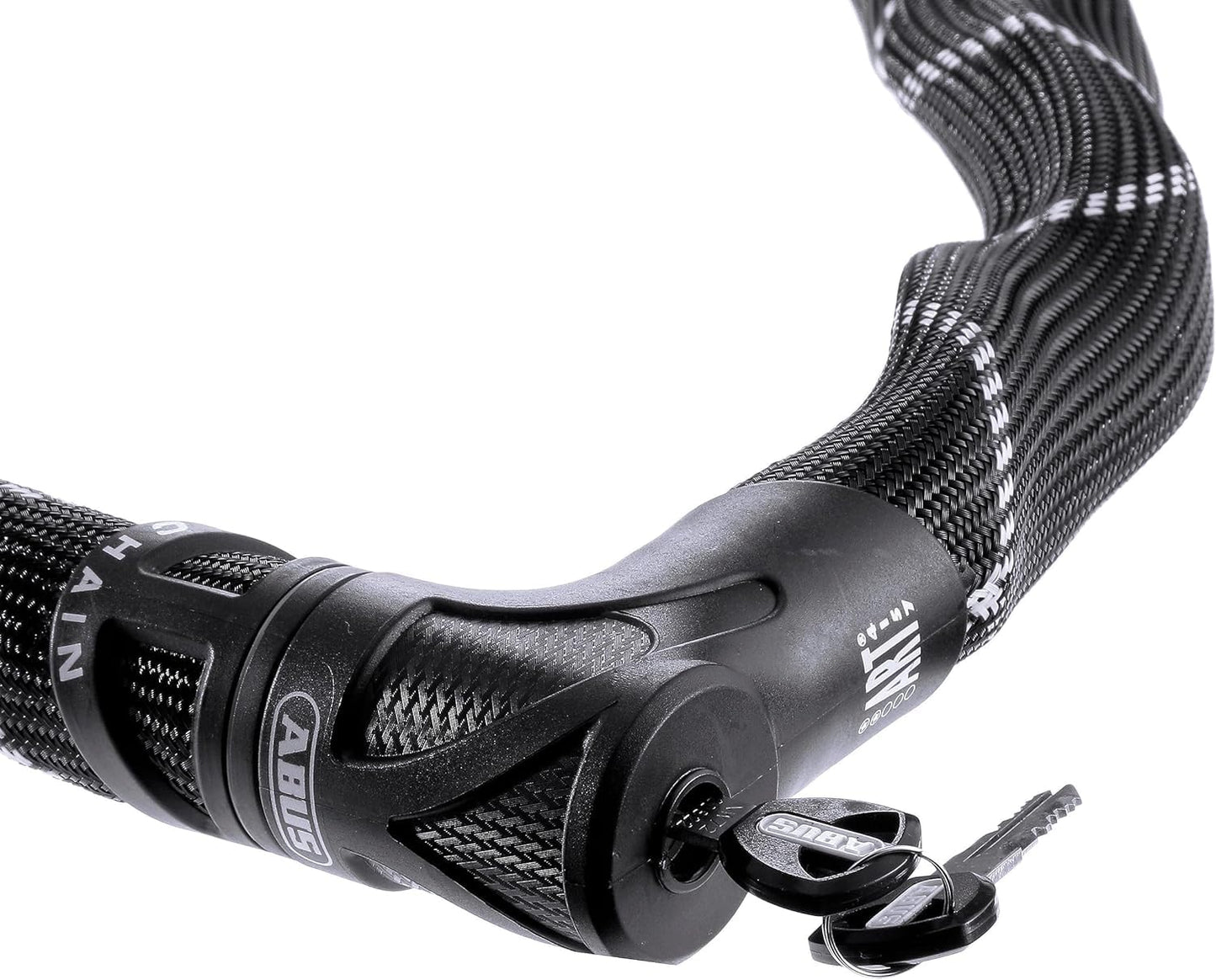 ABUS chain lock Iven Chain 8210 - bicycle lock made of hardened steel - with synthetic fiber coating, security level 10 - 85 cm - black - 55152