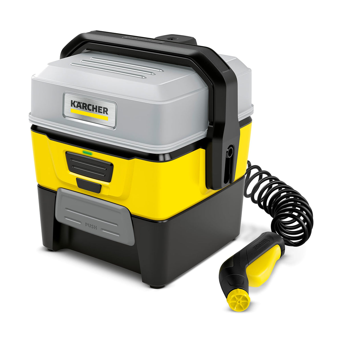 Kärcher OC 3 Bike Box Pressure Cleaner, low pressure, flow rate: 2 l/h, weight: 2.2 kg, 4 l tank, spiral hose: 2.8 m, flat jet nozzle, universal brush, cleaning agent, microfiber cloth, accessory box - 1.680-017.0