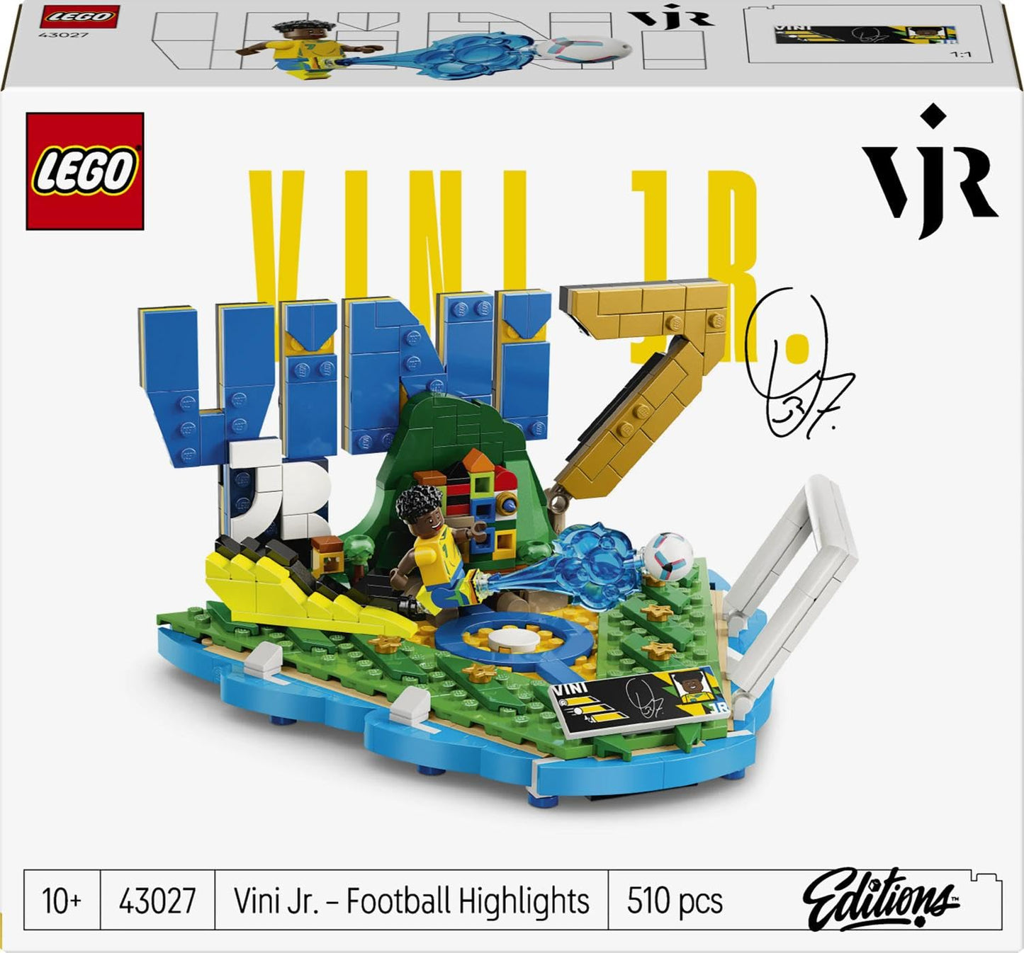 LEGO Editions Vini Jr. - Football highlights toy - 3D model building with minifigure to collect - children's room decoration - gift for boys, girls aged 10 and over and adult sports fans - 43027